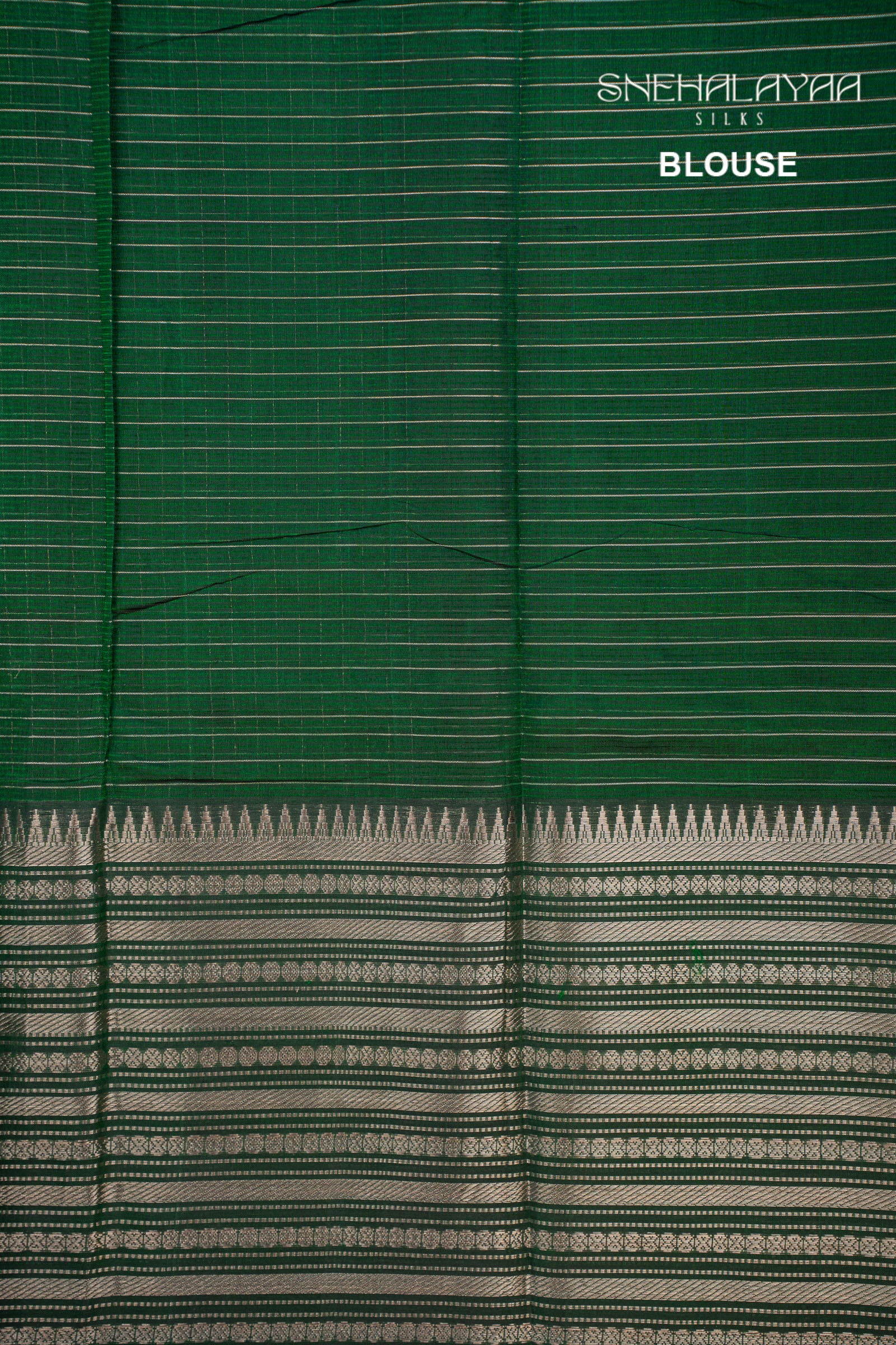 Emerald Green Mangalgiri Silk Saree