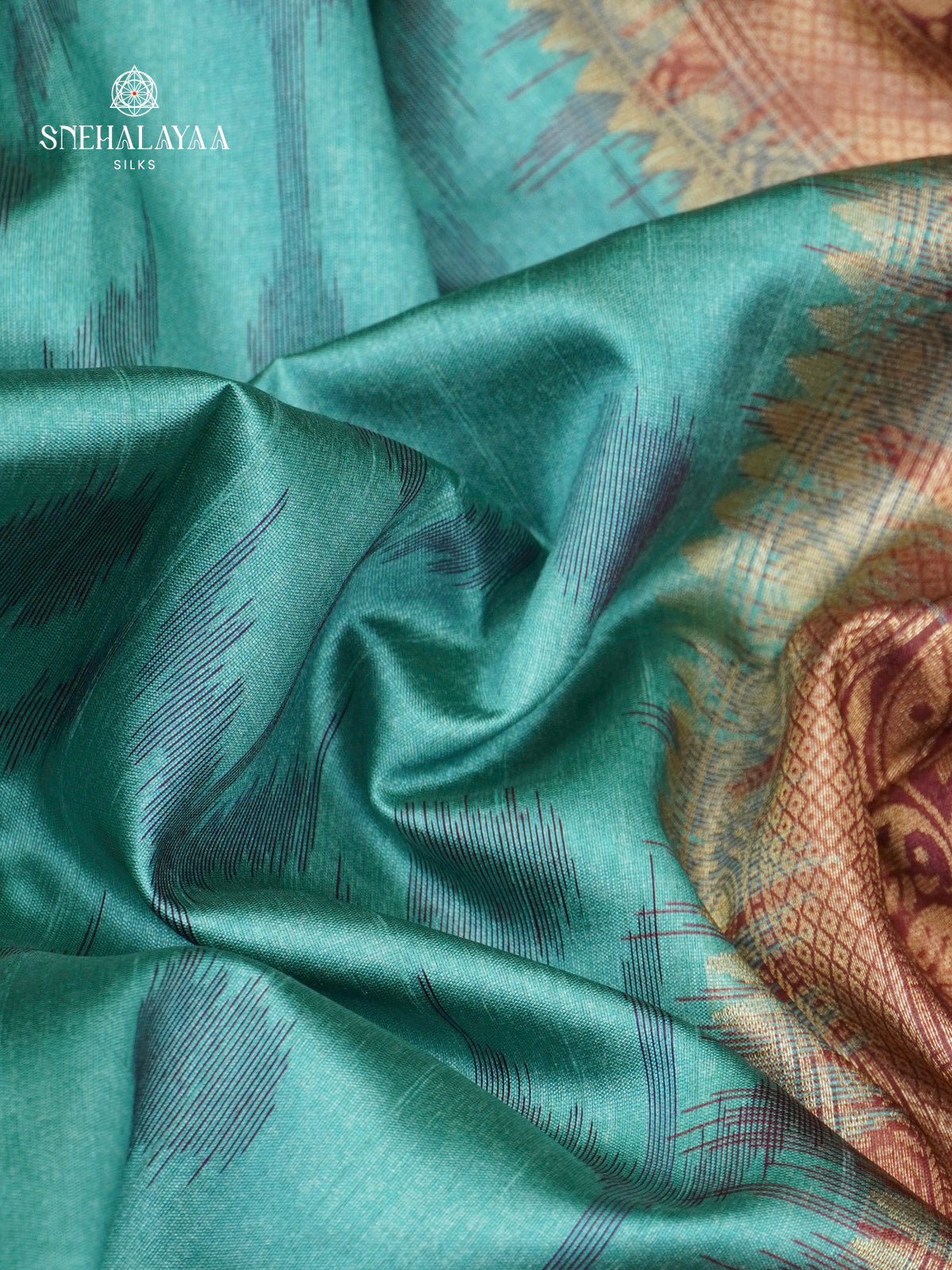 Teal Green Jute Saree