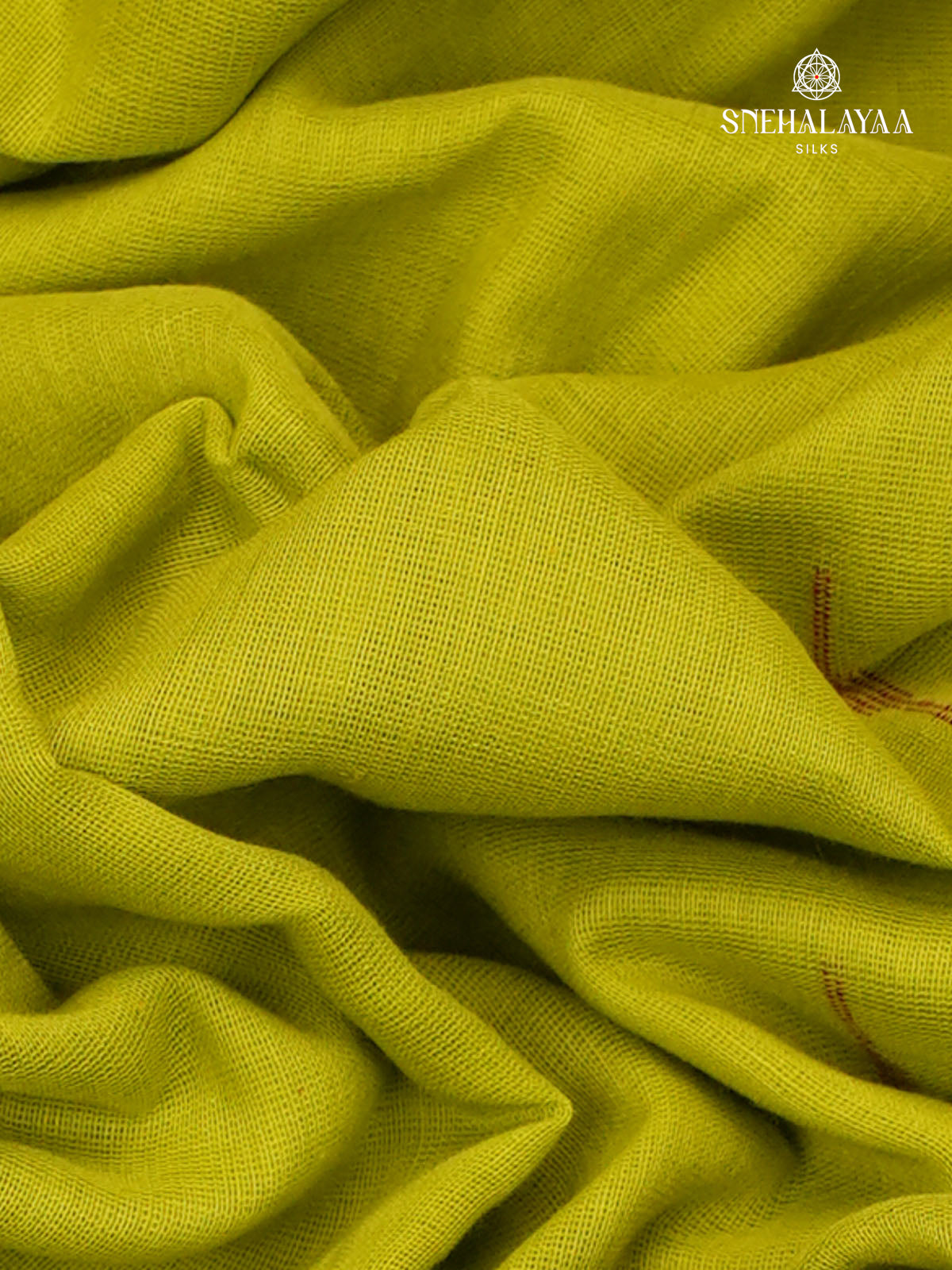 Lime Green Khadi Cotton Saree