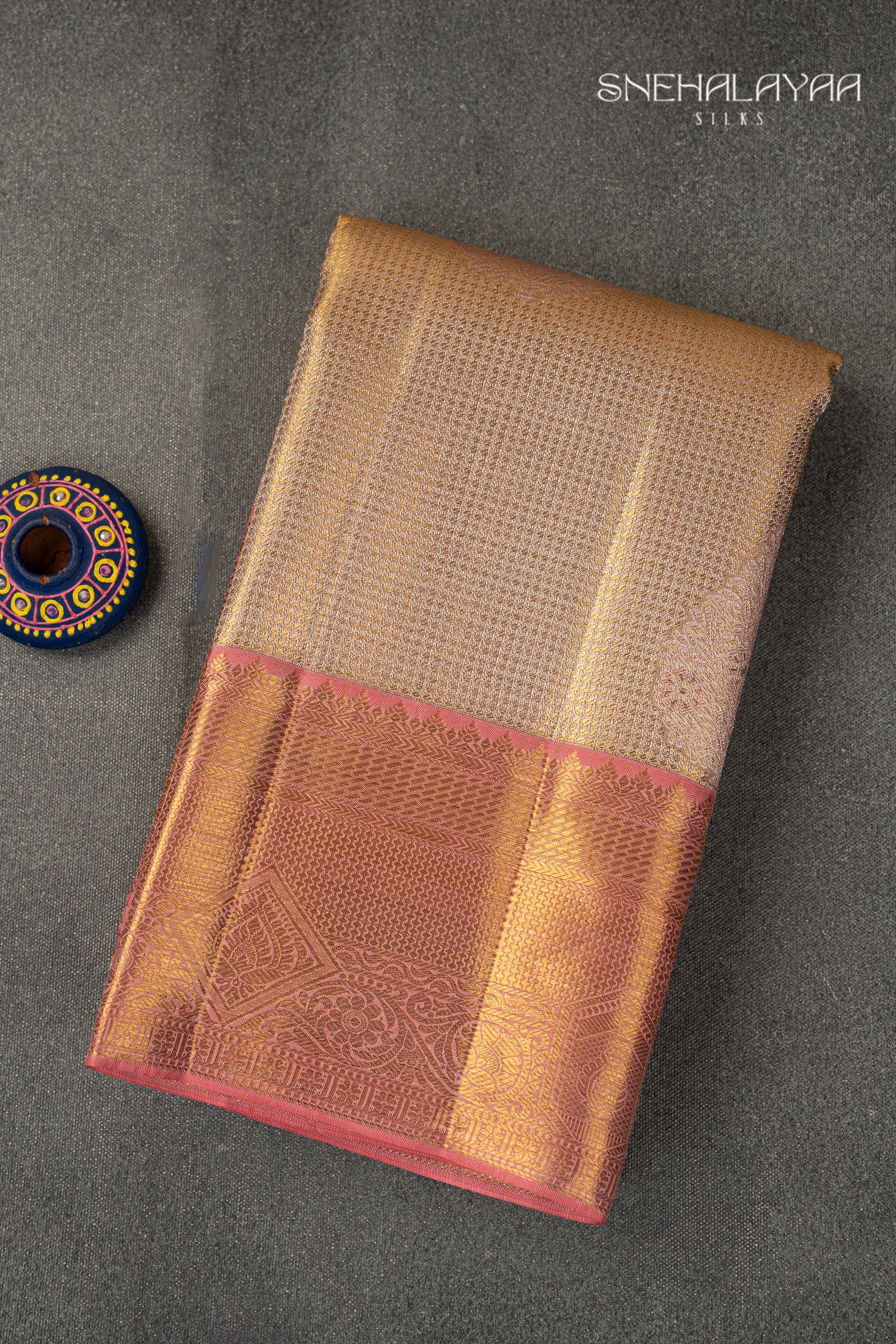 Beige Kancheevaram Silk Saree