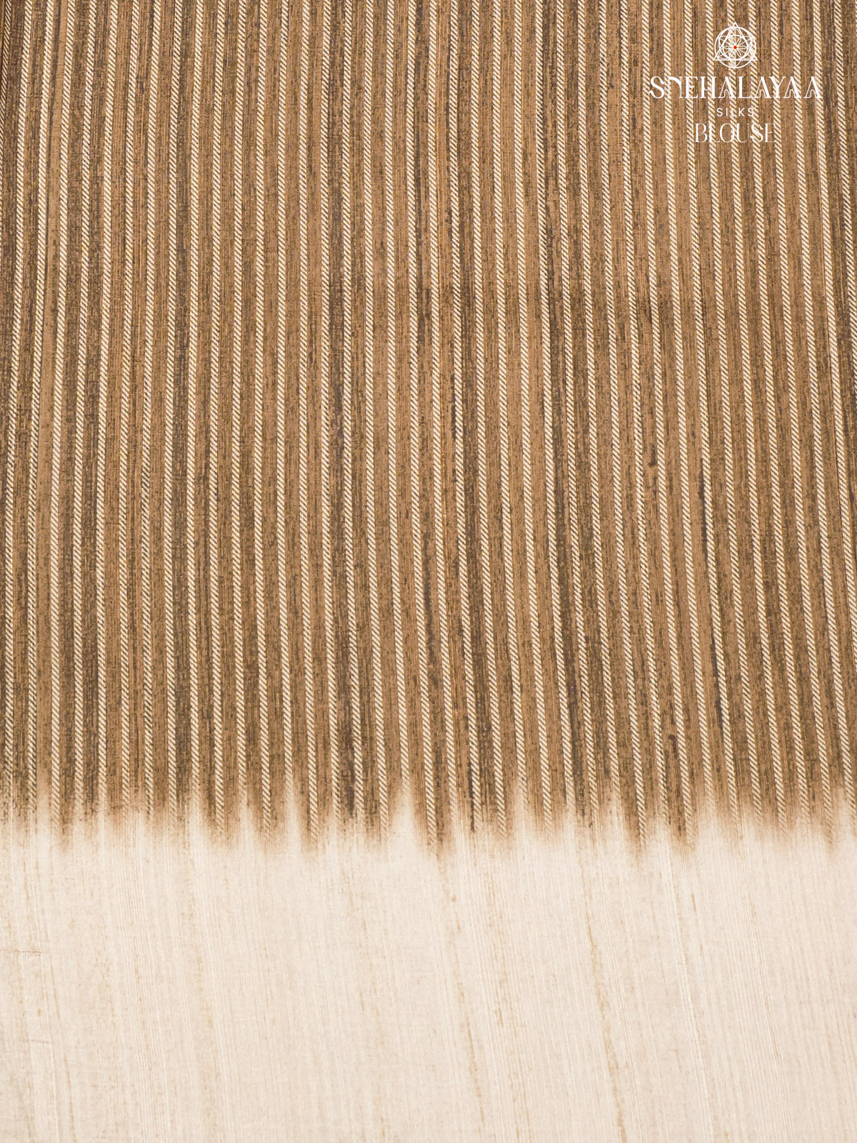 Brown Tussar Embroidery Saree