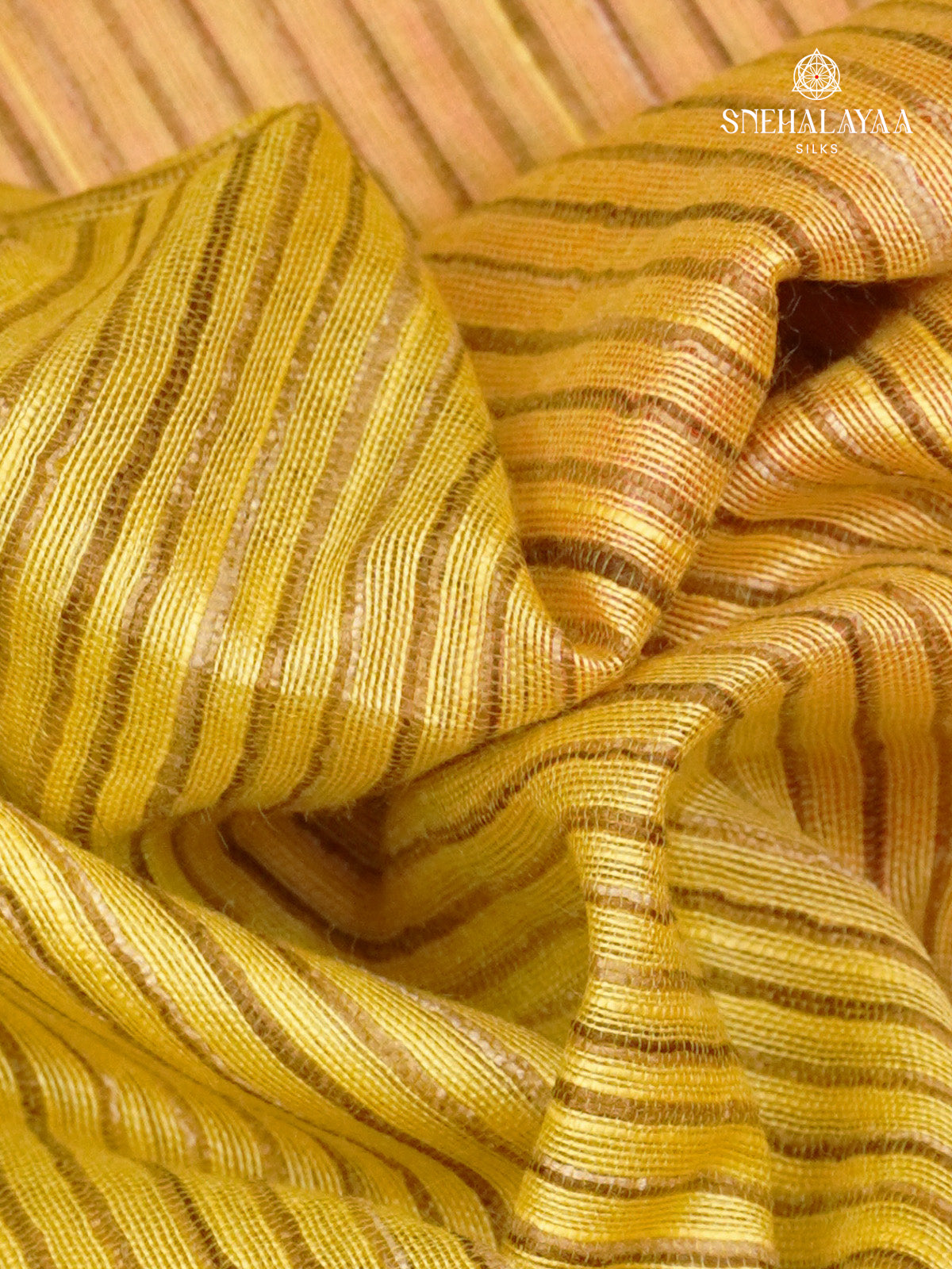 Yellow Bamboo Silk Saree