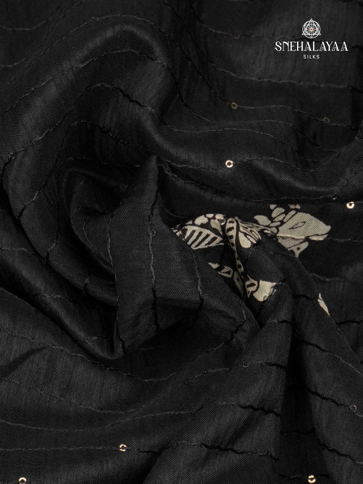 Black Dola Silk Saree