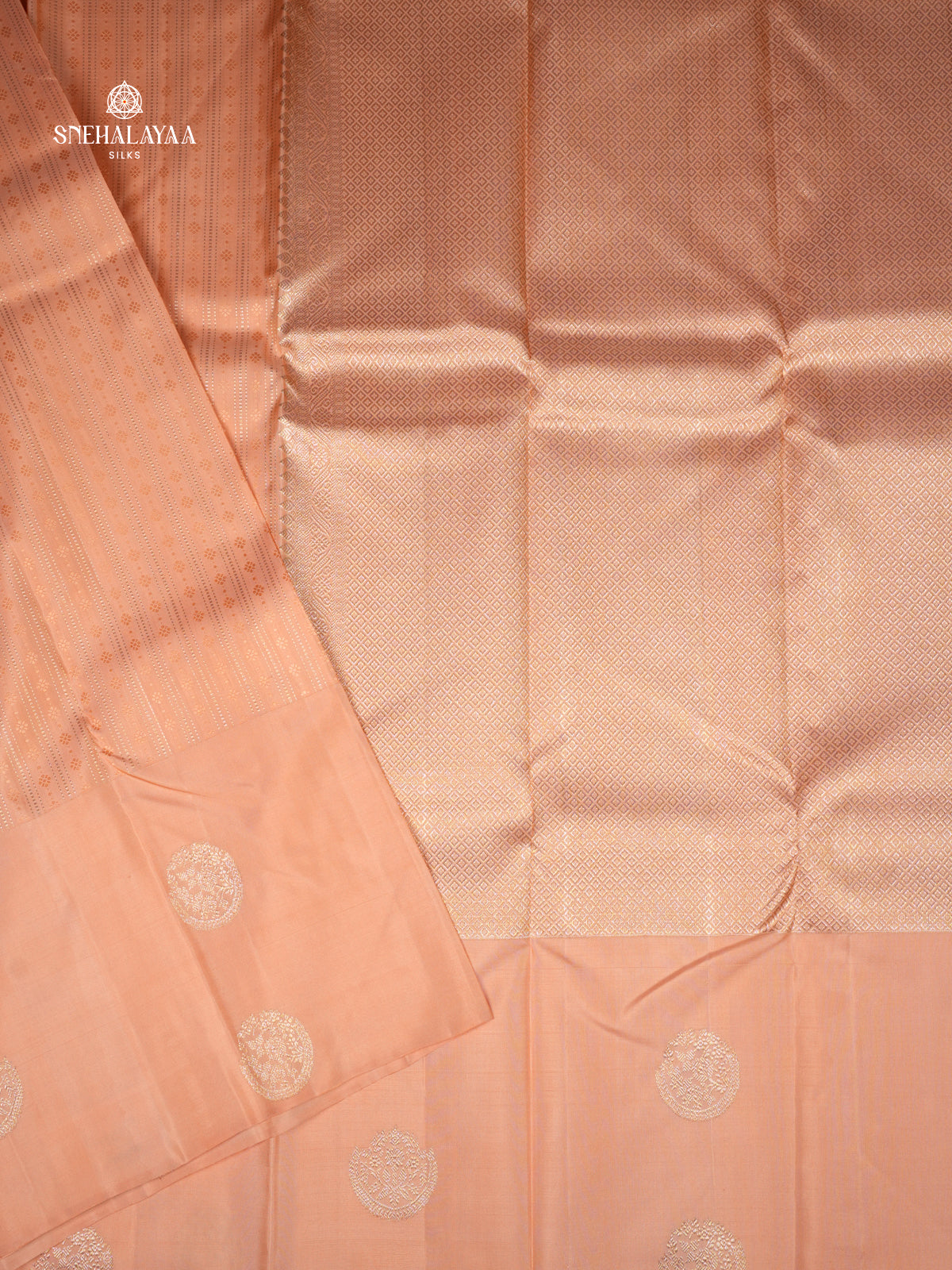 Peach Kanjivaram Silk Saree