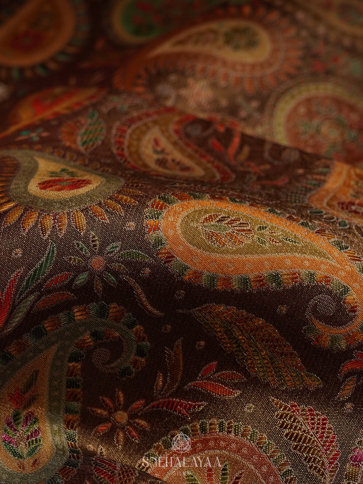 Brown Banaras Silk Saree