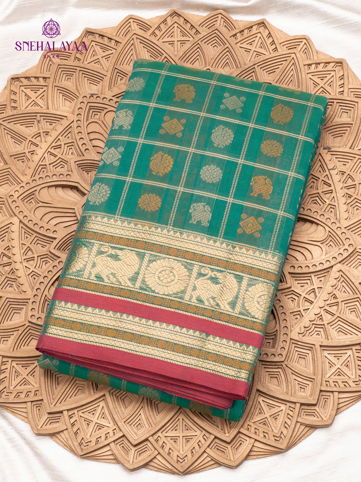 Green Pure Kanchi Cotton Saree