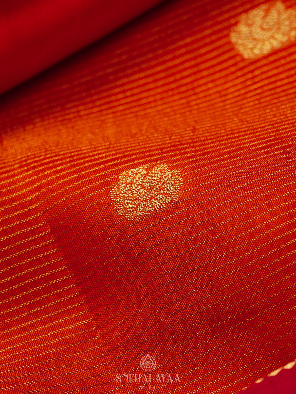 Orange Banarasi Silk Saree