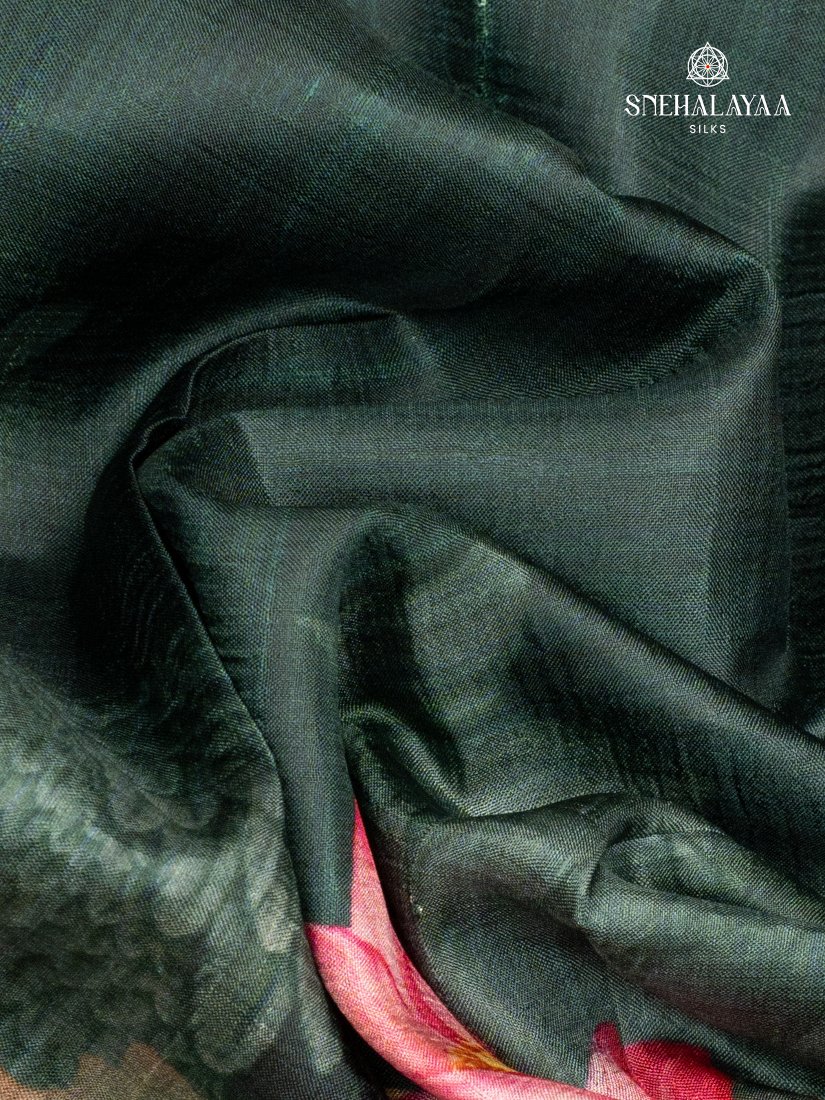 Green Printed Tussar Saree