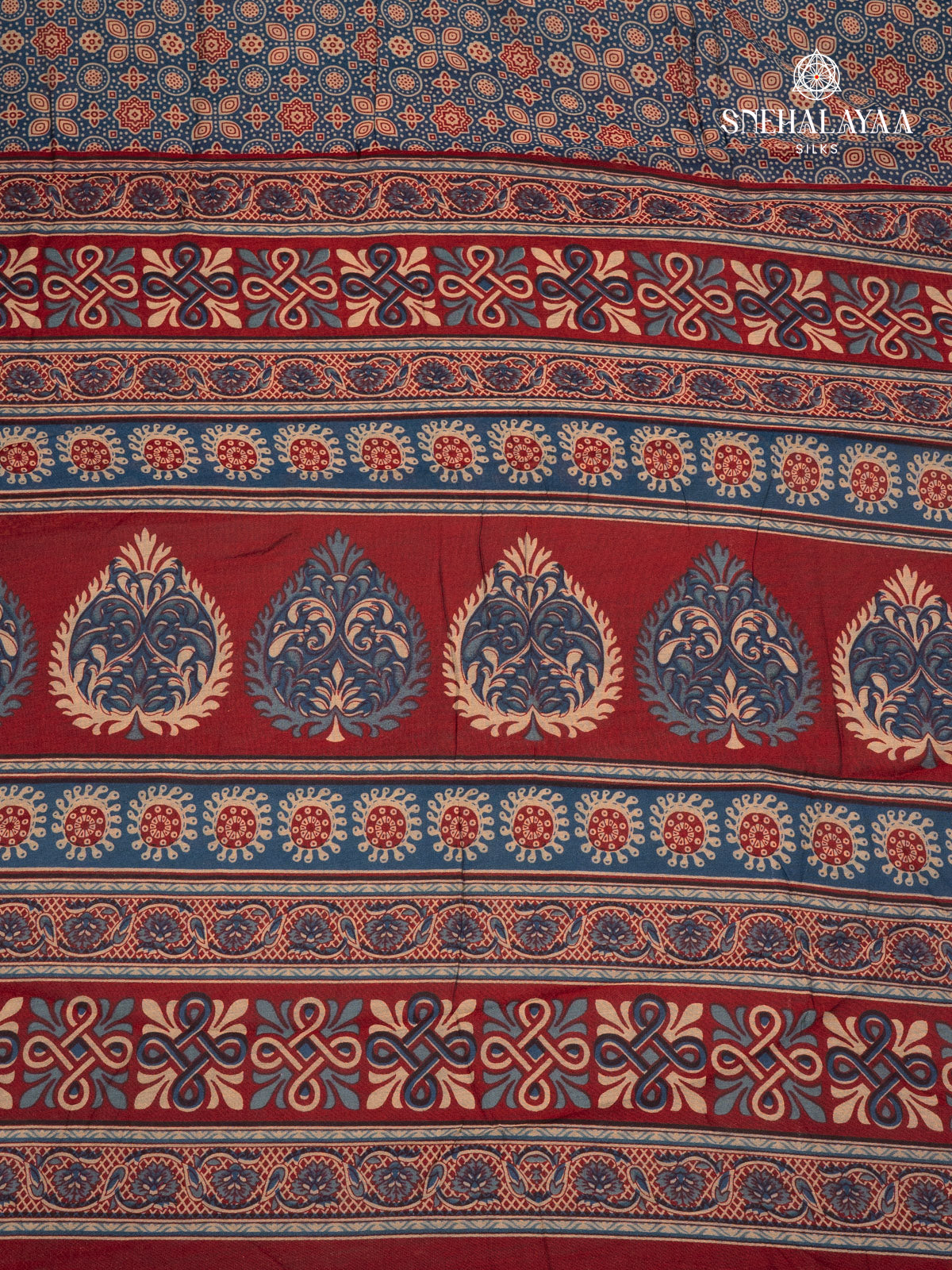 Indigo Blue Dola Silk Saree