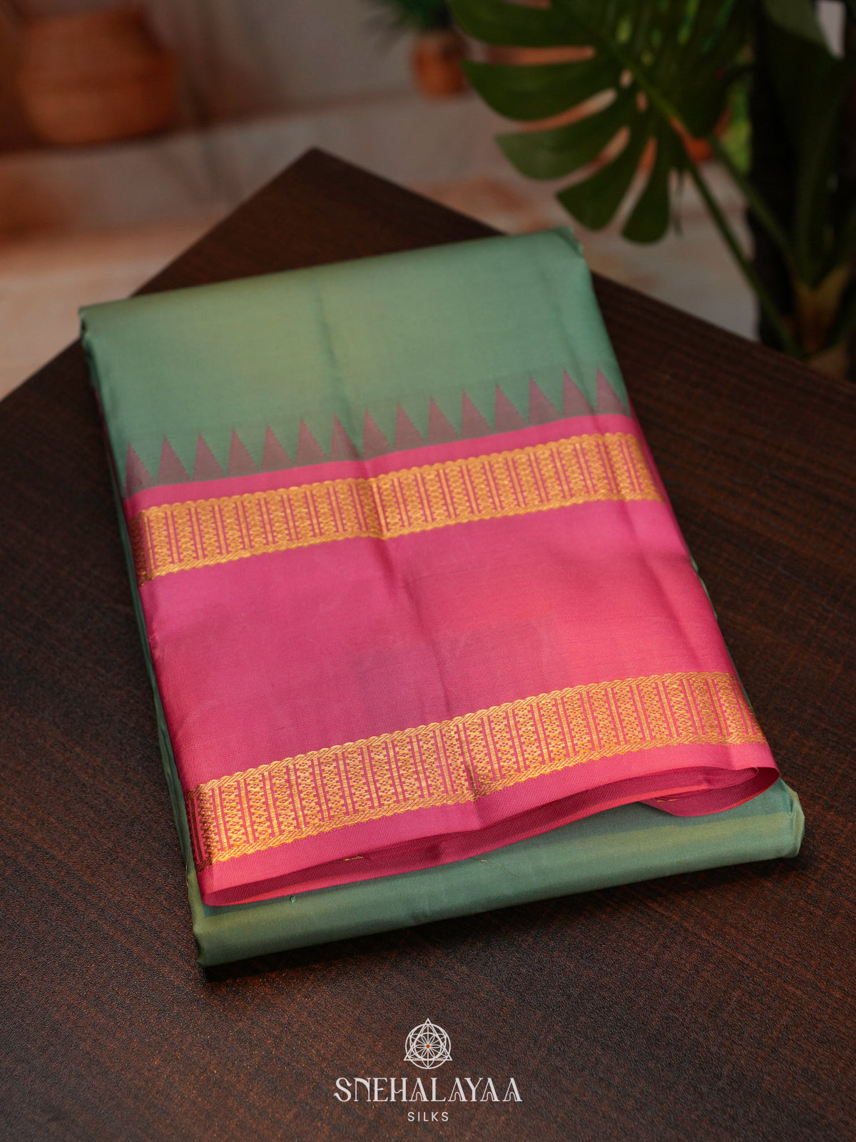 Sage Green Kanjivaram Silk Saree