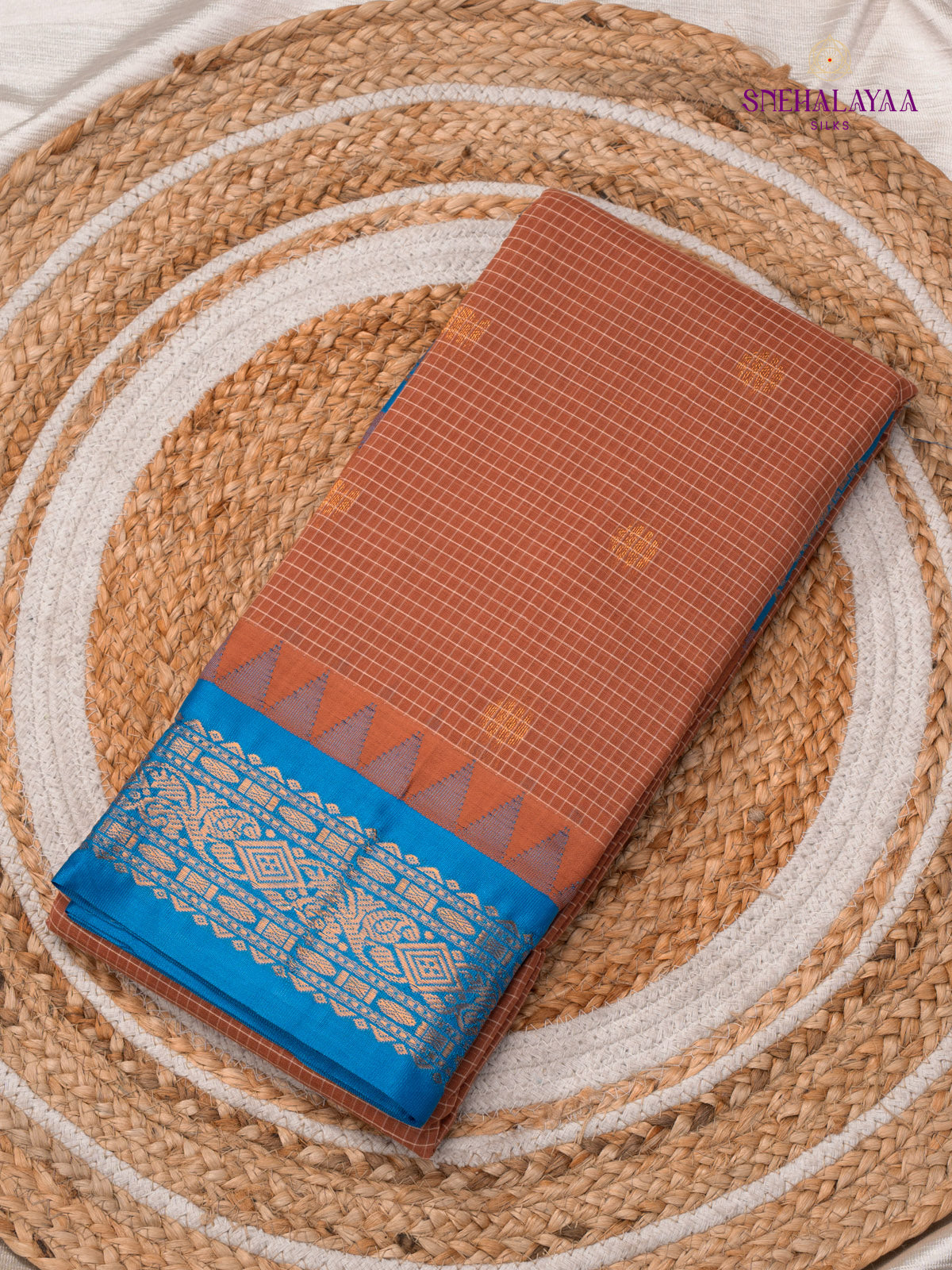 Brown Gadwal Cotton Saree