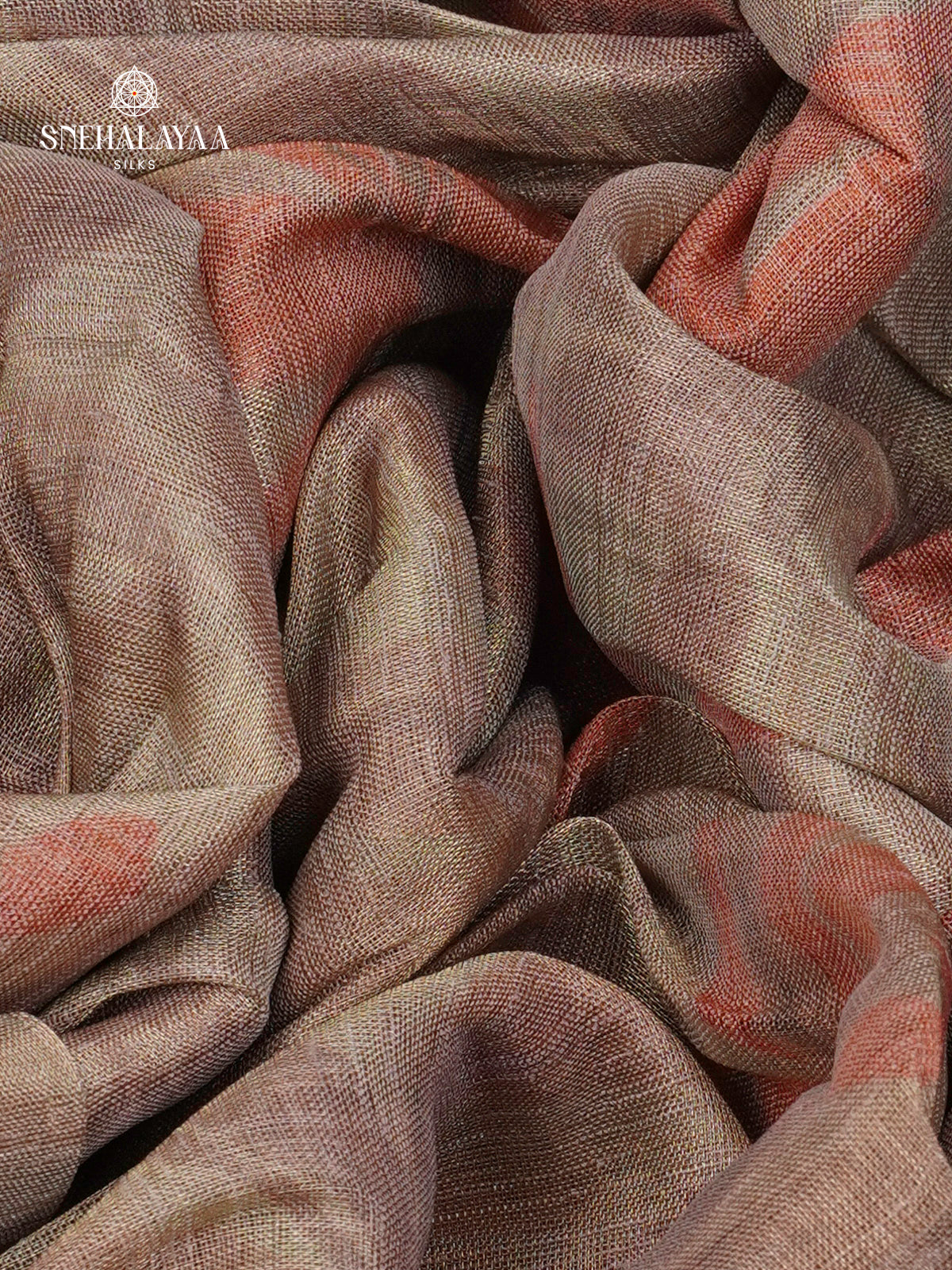 Brown Linen Tissue Saree