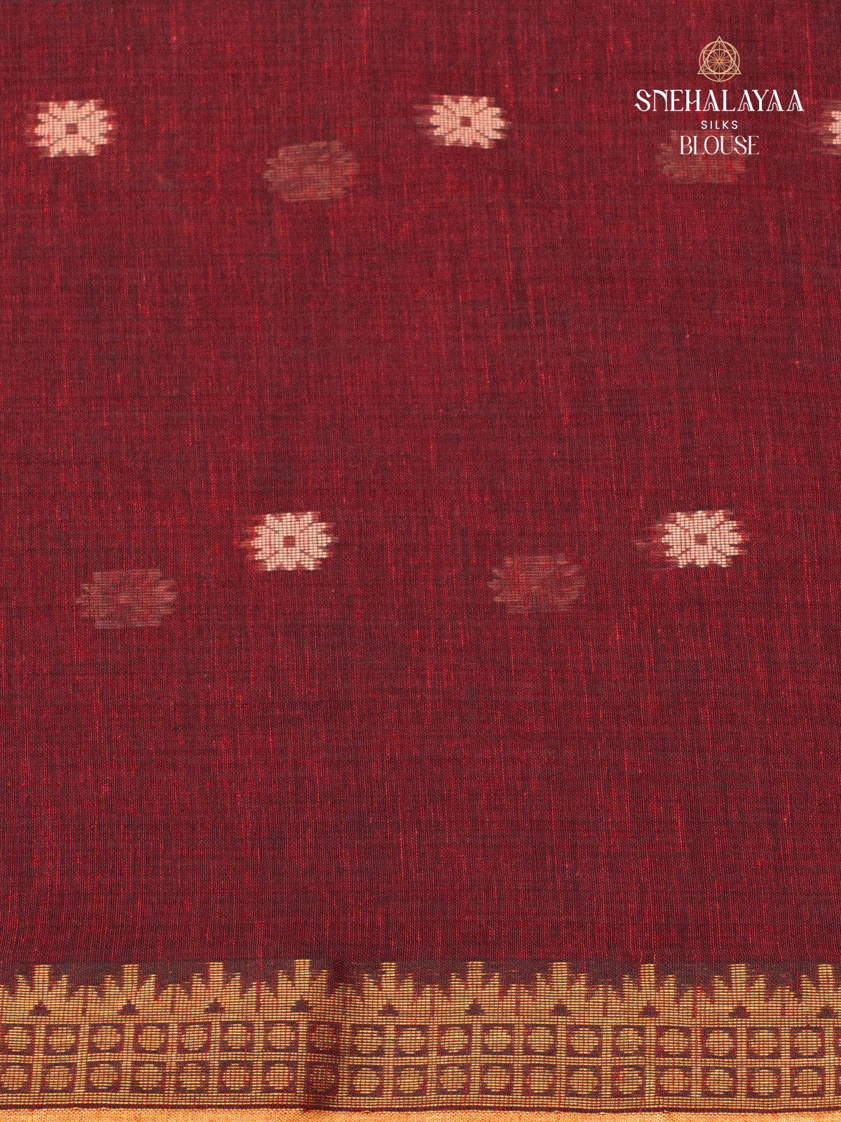 Maroon Sambalpuri Cotton Saree