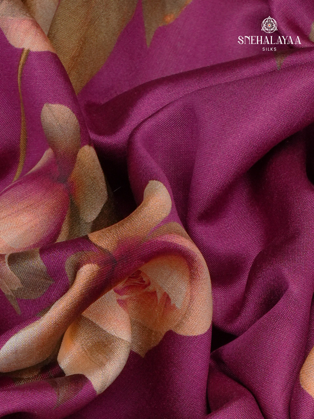 Magenta Chiniya Silk Saree