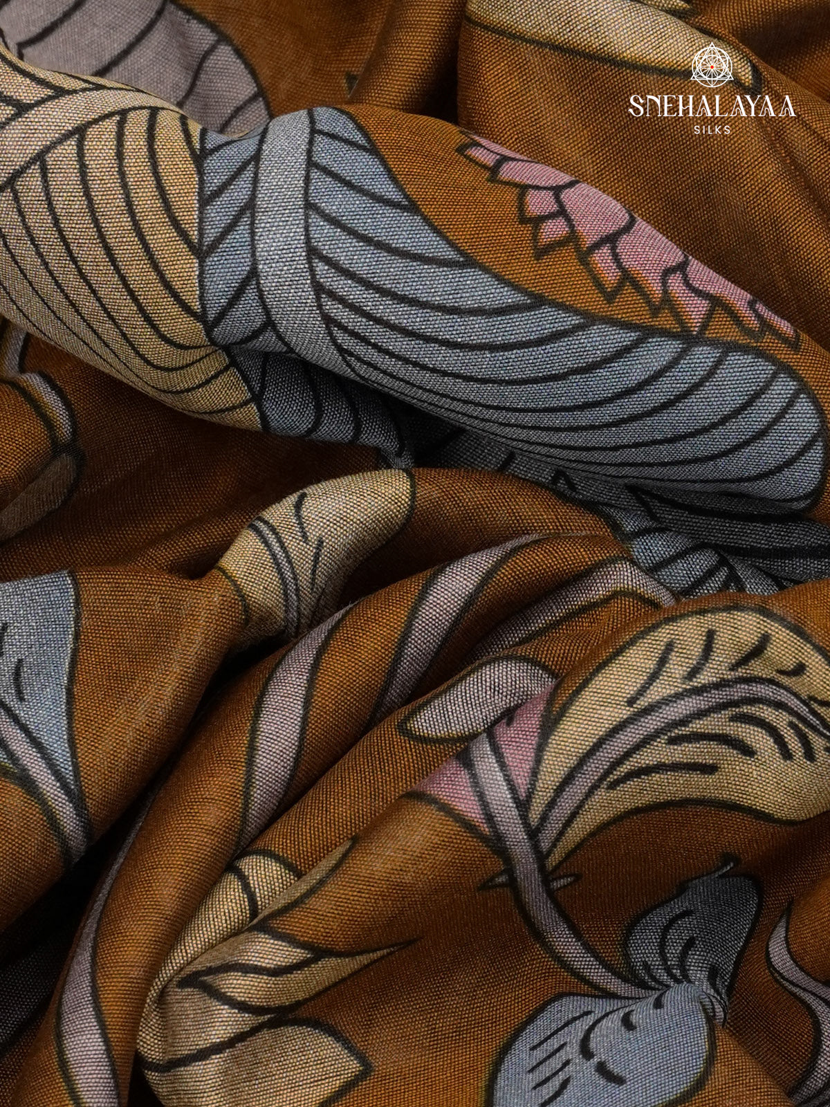 Brown Chanderi Saree