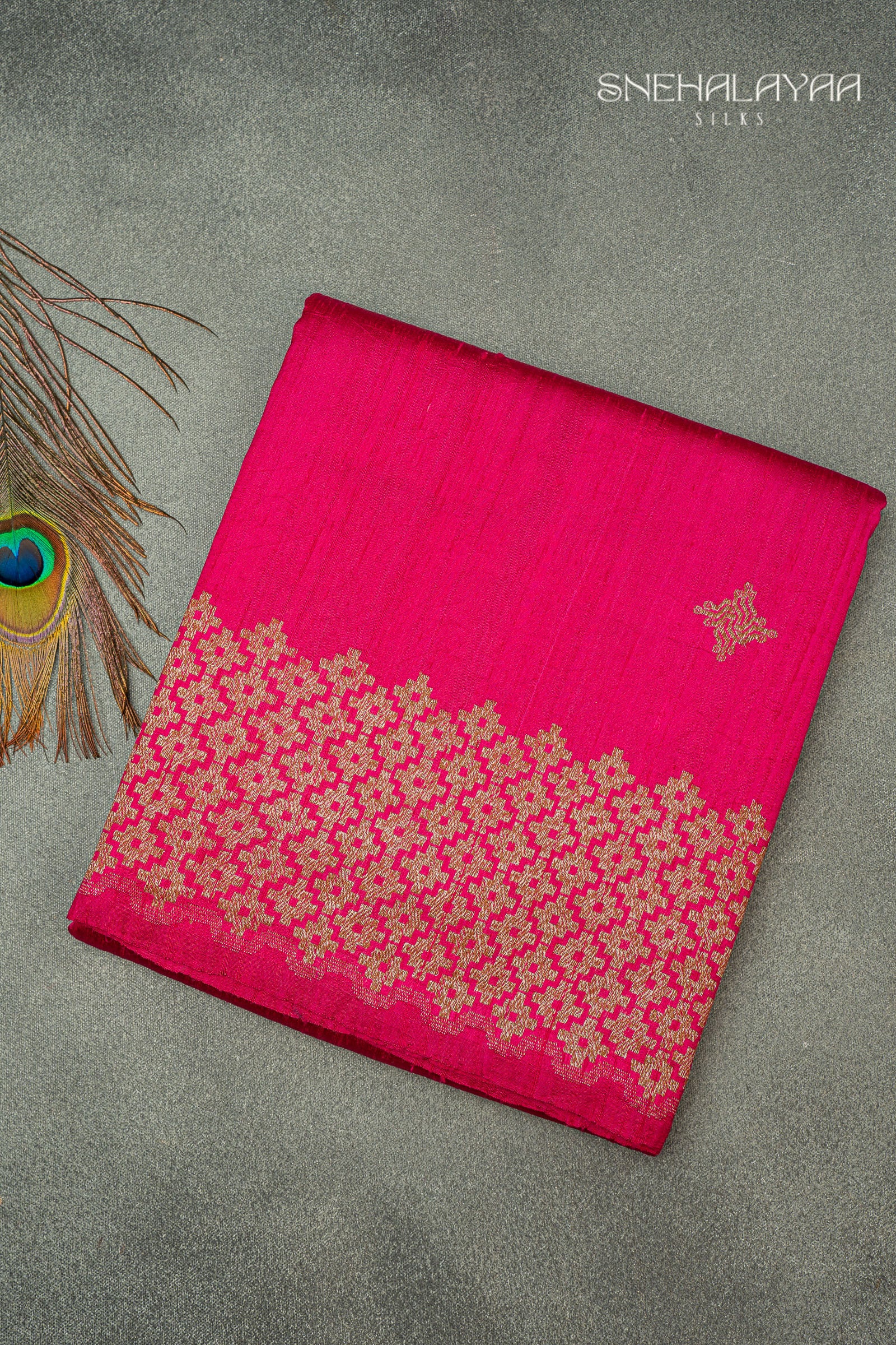 Pink Banaras Raw Silk Saree