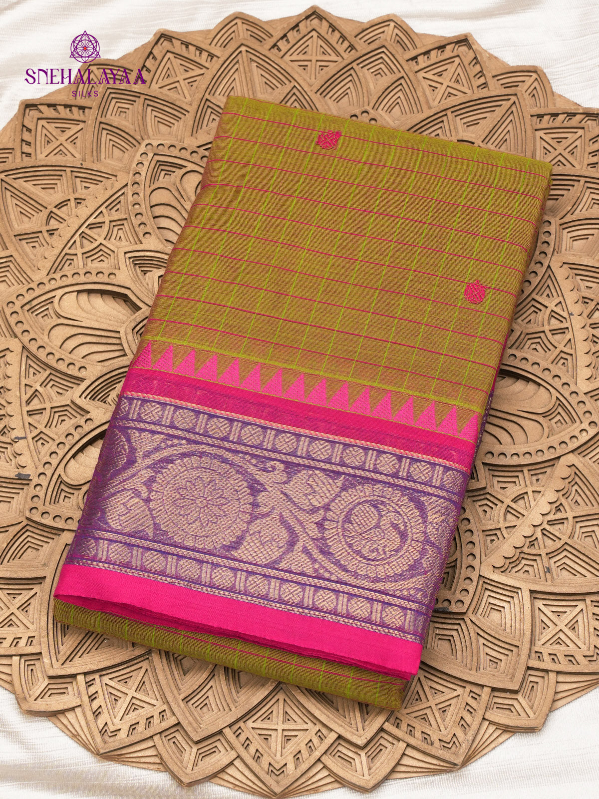Mustard Kanchi Cotton Saree