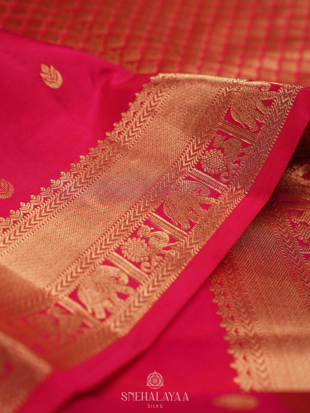 Pink Kanjivaram silk saree