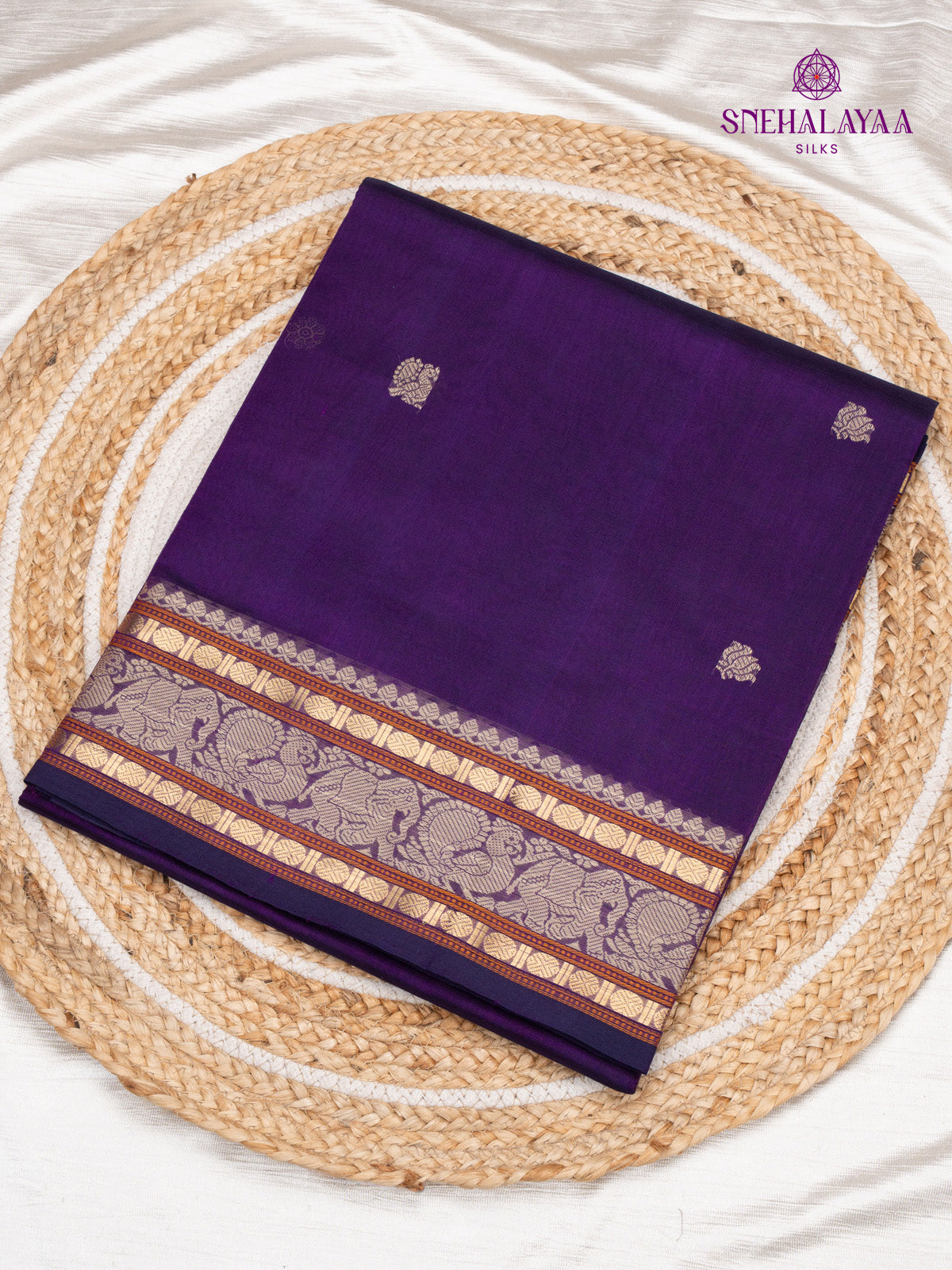 Purple Kanchi Silk Cotton Saree
