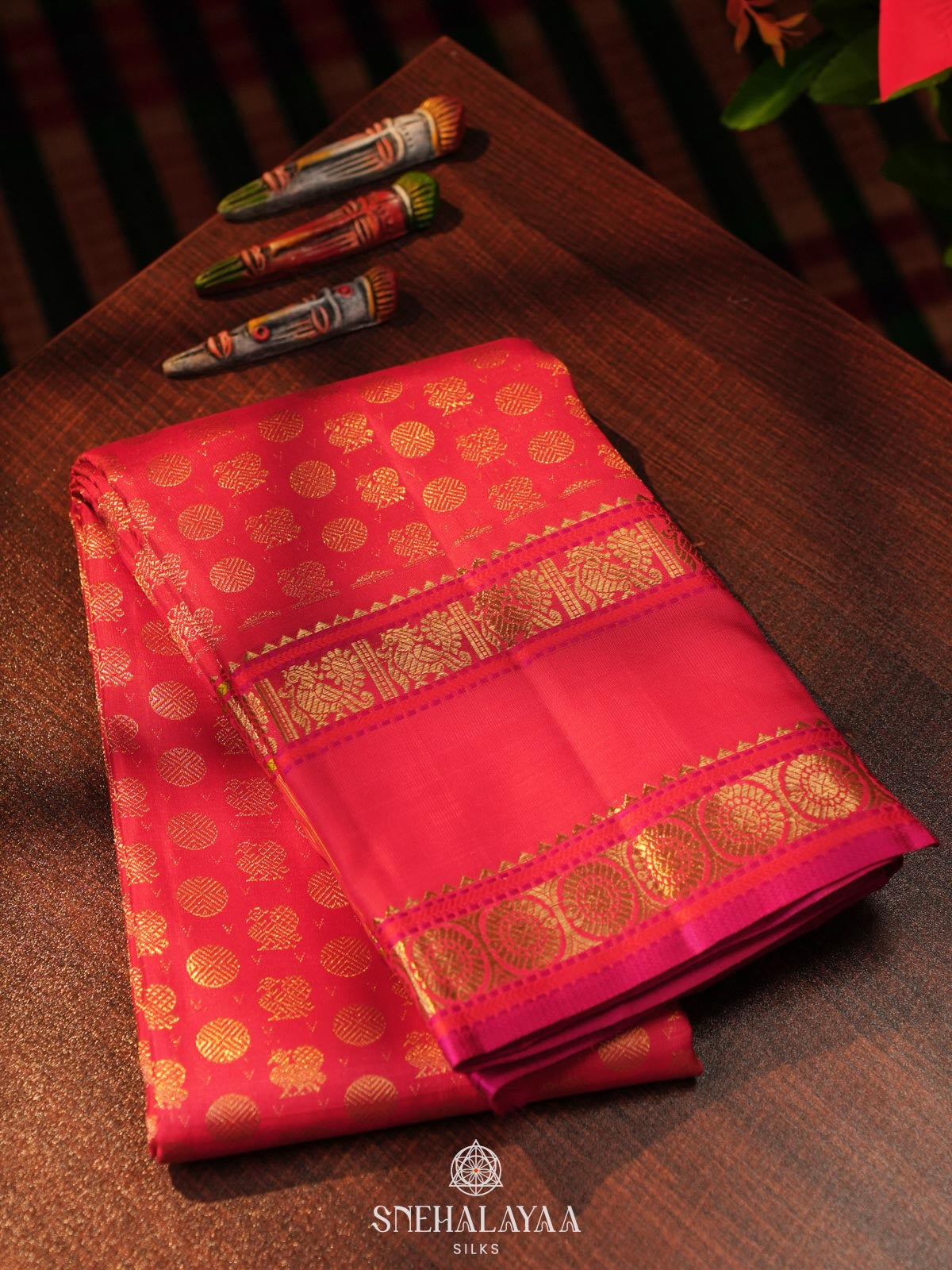 Rani Pink Kanjivaram Silk Saree