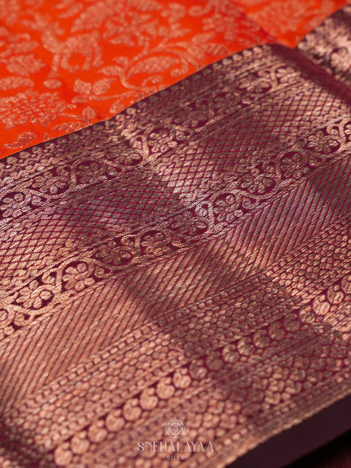 Orange Kanjivaram Silk Saree