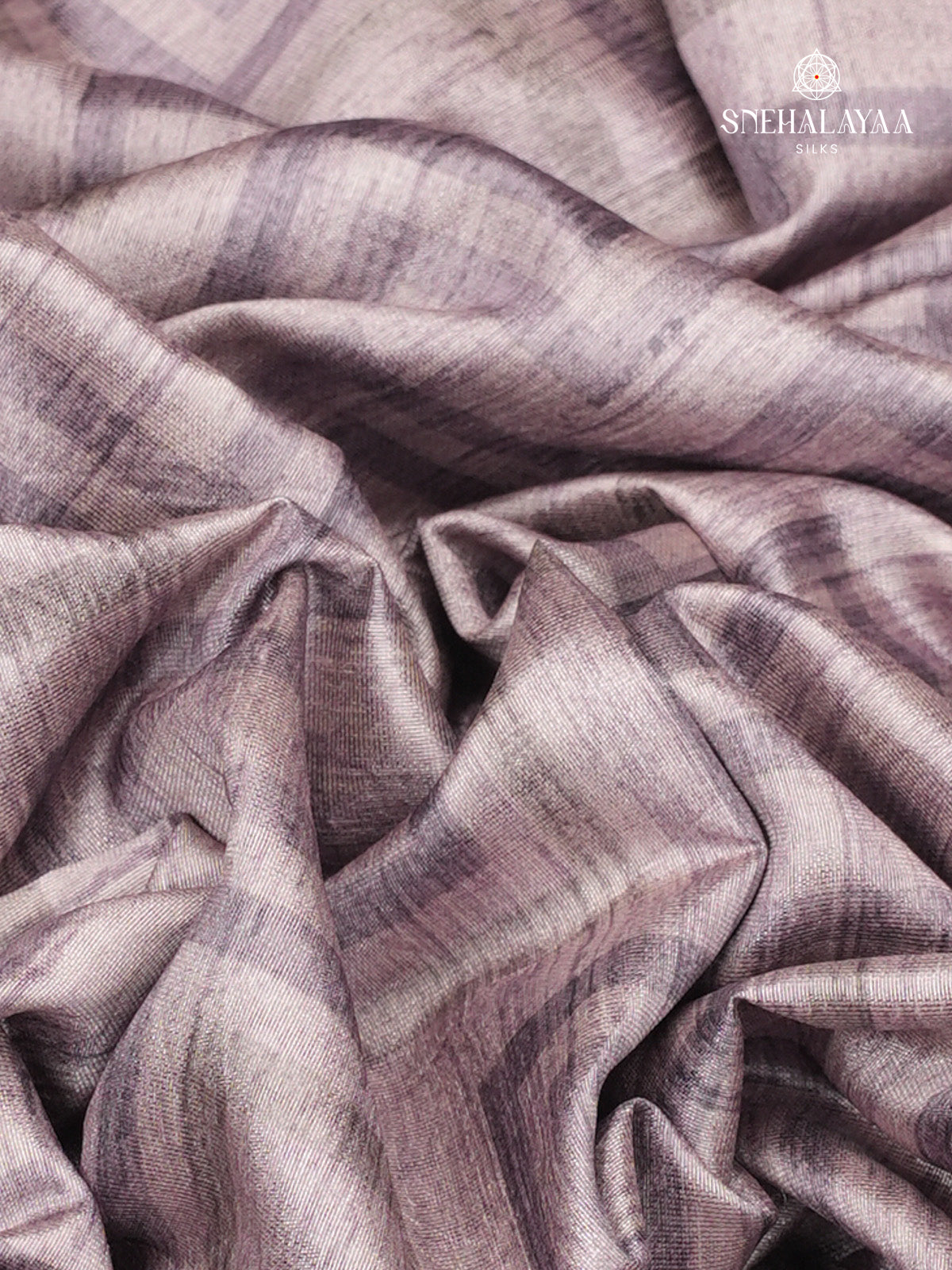 Lavender Tussar Embroidery Saree