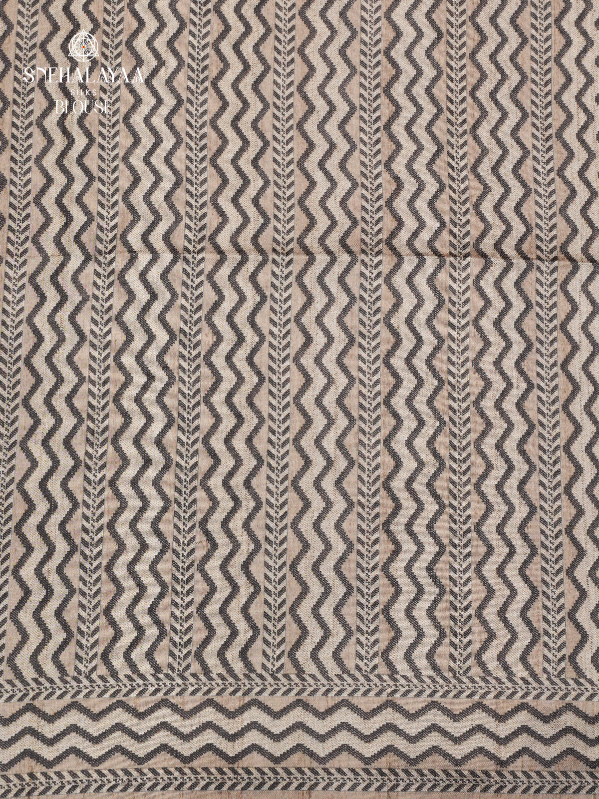 Brown Tussar Embroidery Saree