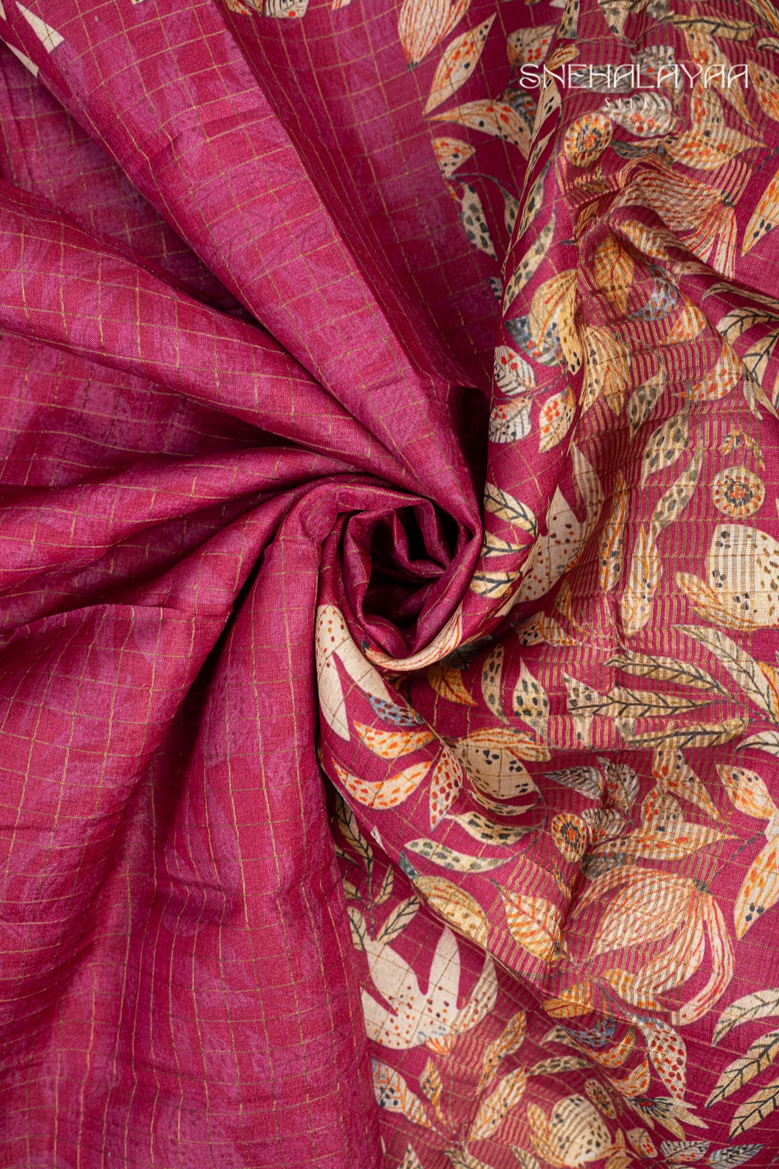 Magenta Purple Tussar Saree