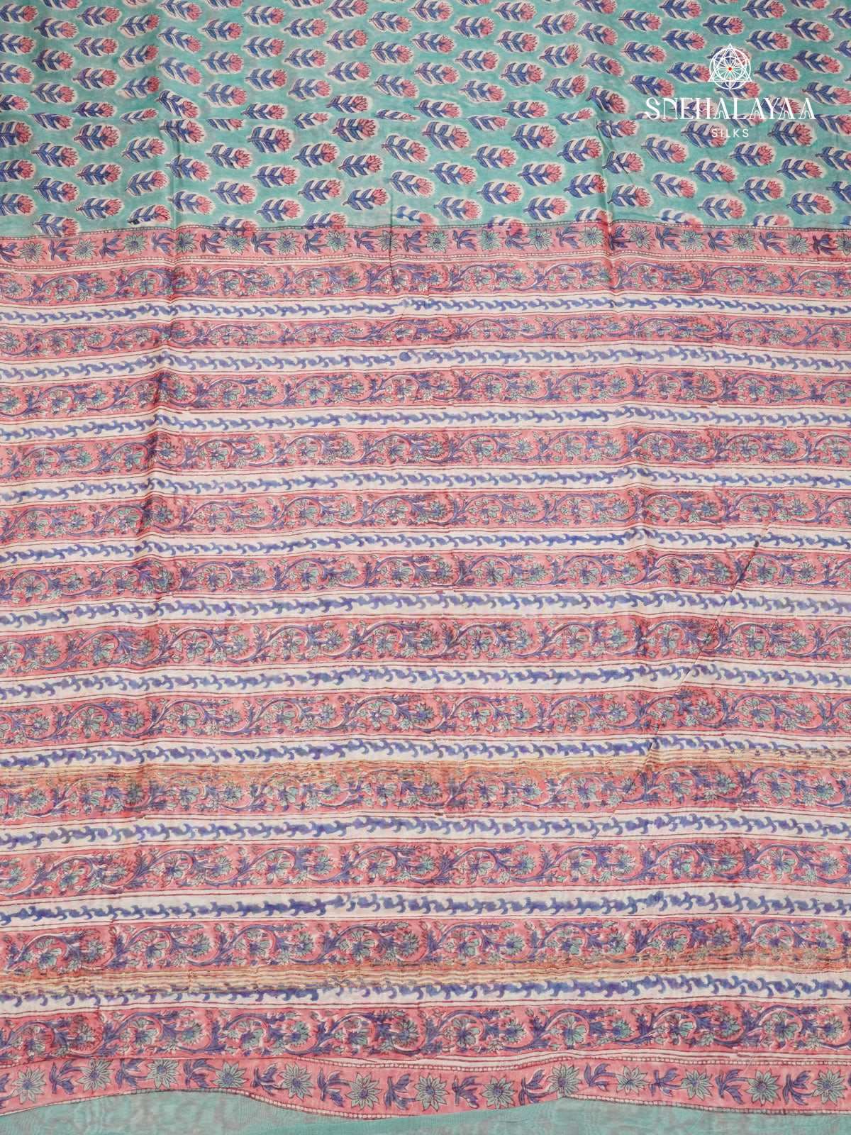Ocean Blue Chanderi Saree
