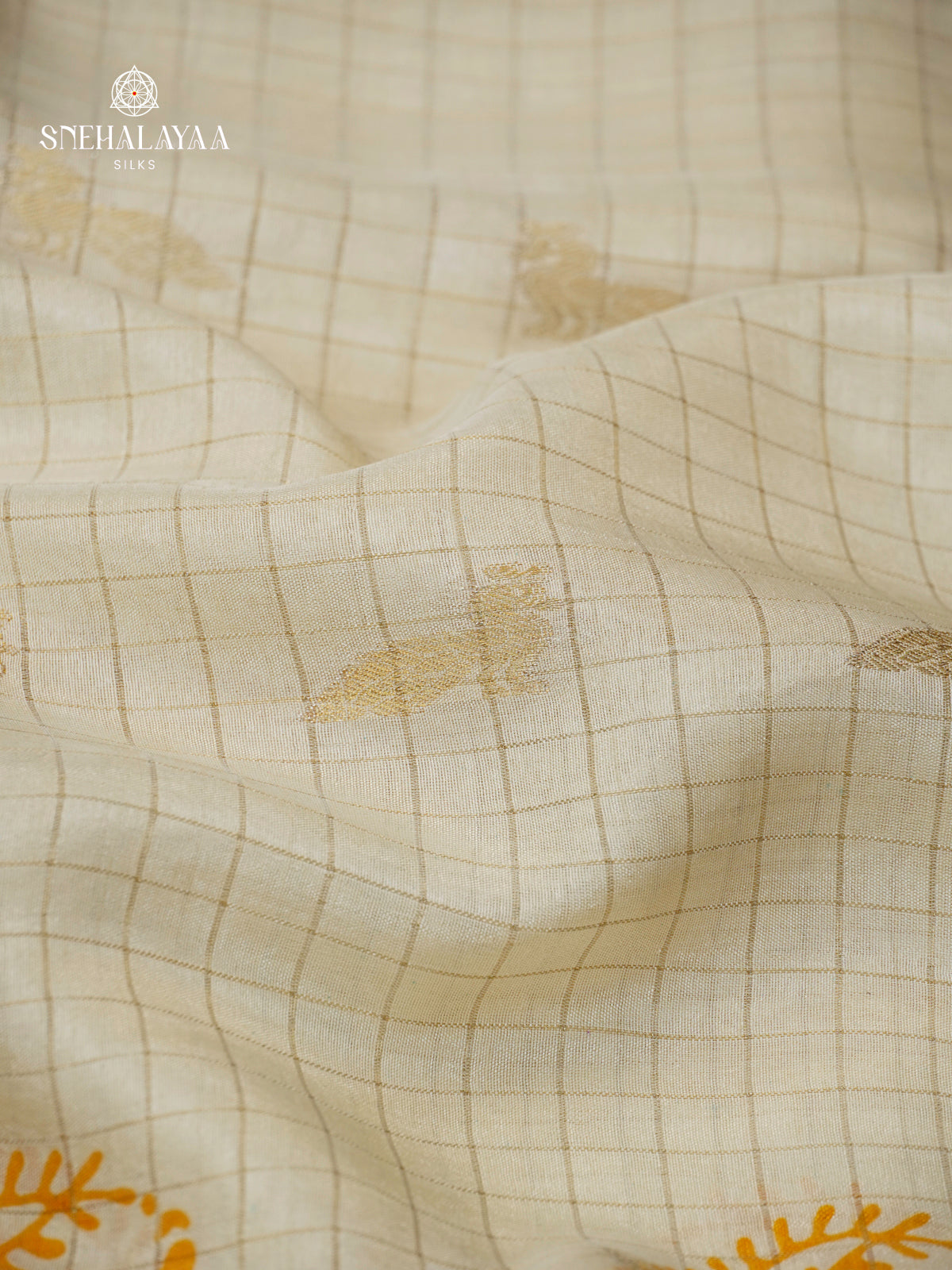 Cream Dola Silk Saree