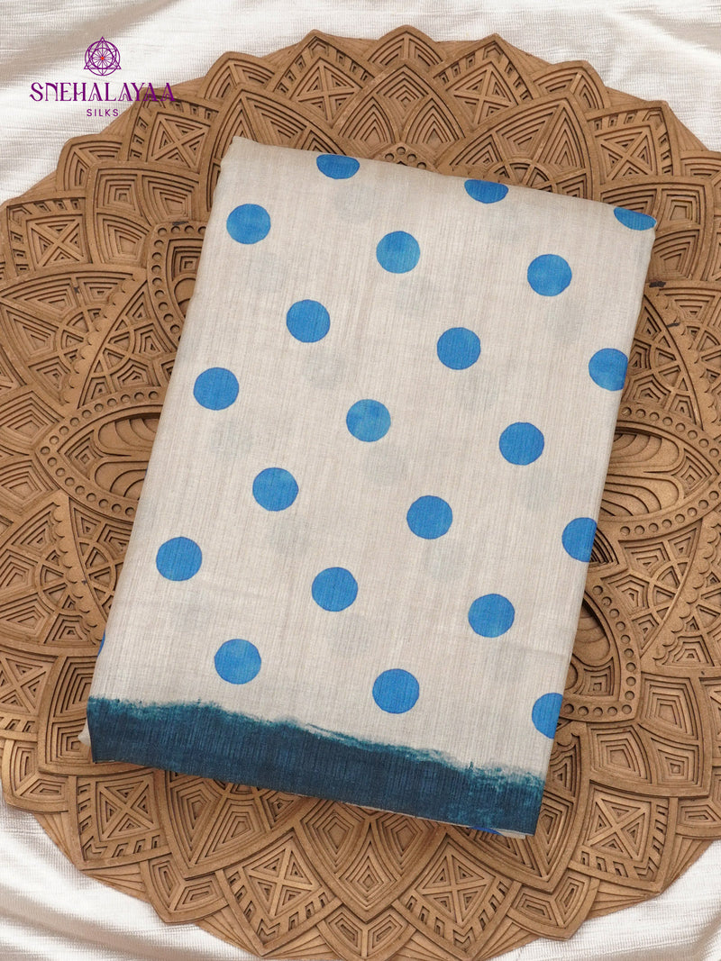 Off White Tussar Saree