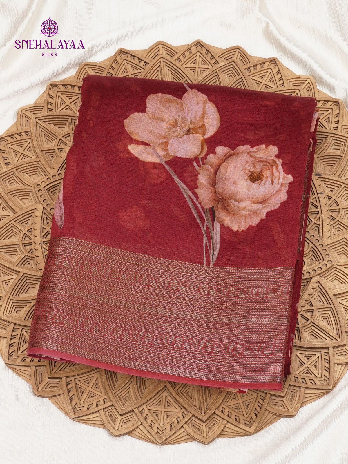 Maroon Chanderi Saree