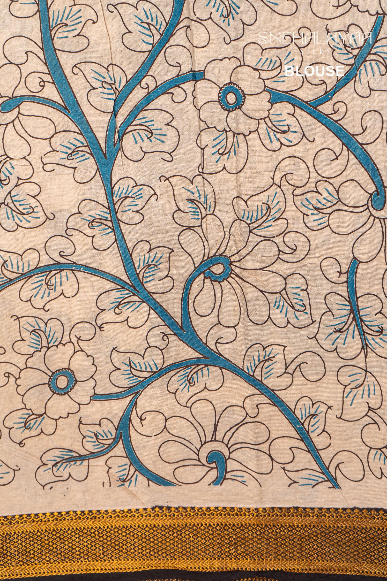 Off White Kalamkari Silk Saree