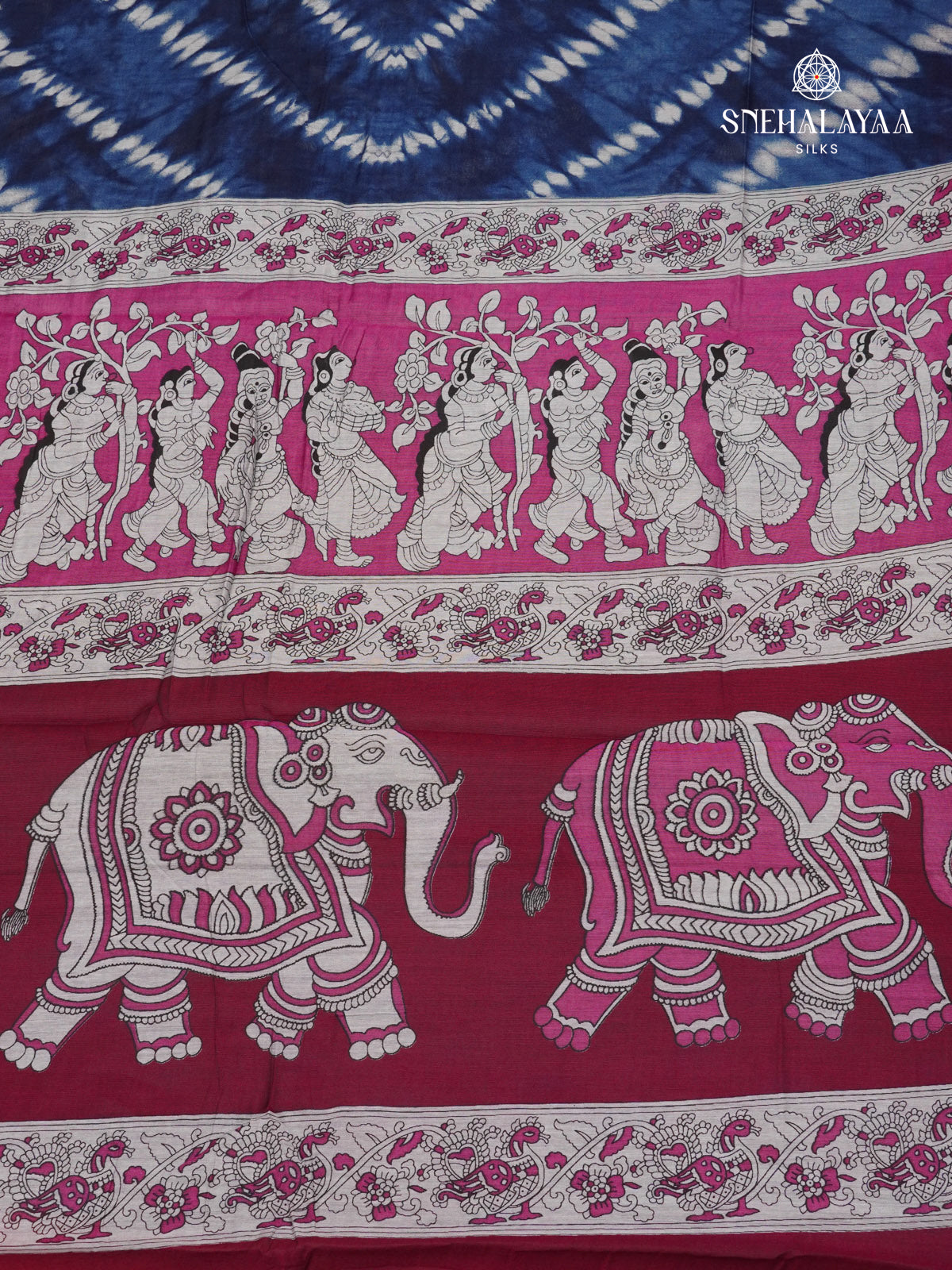 Blue Chanderi Saree