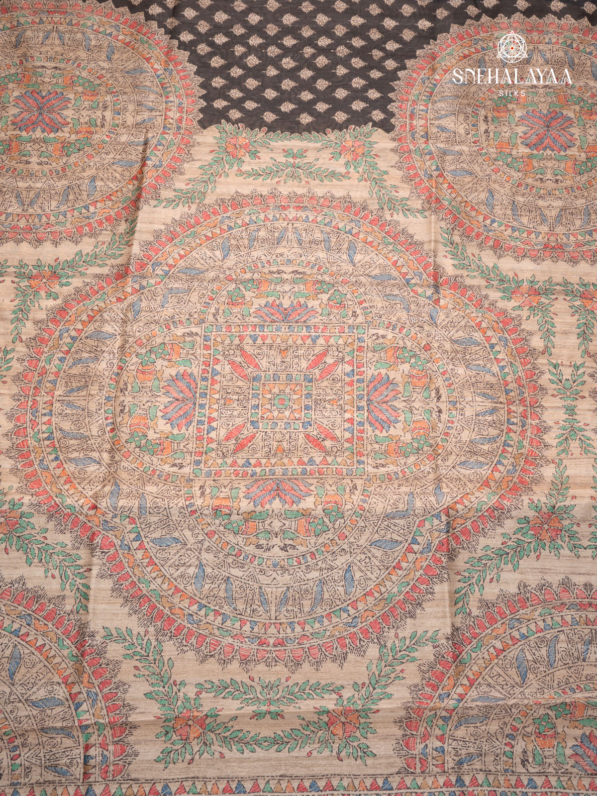 Black Munga Tussar Saree