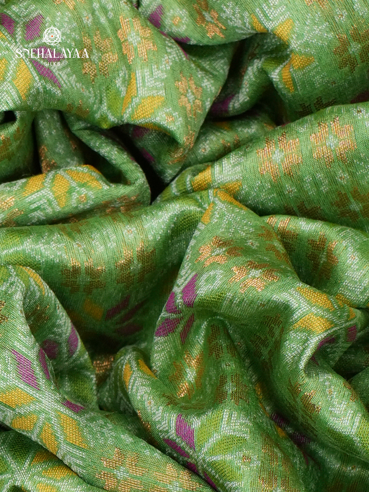 Pista Ikat Saree
