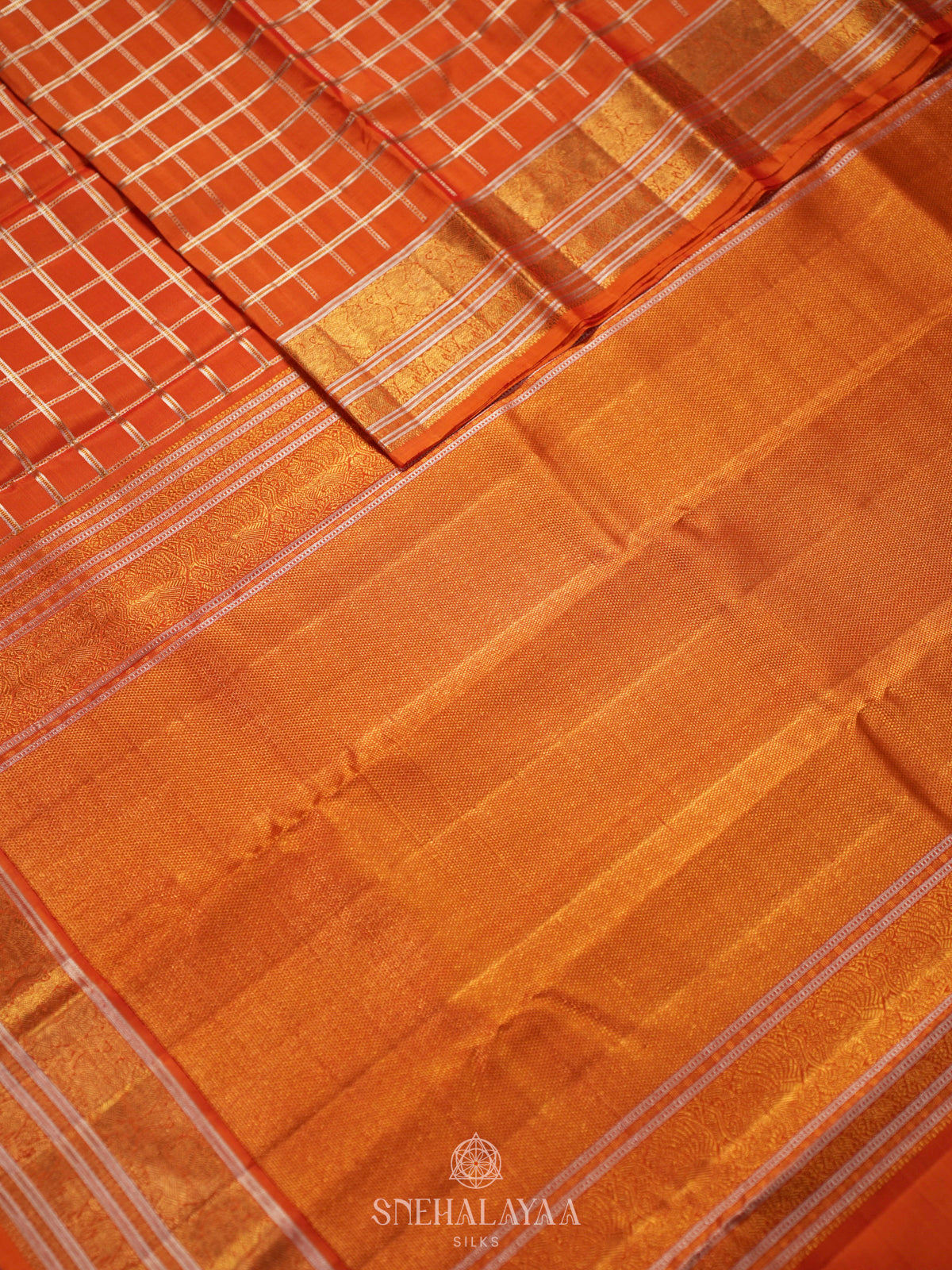 Orange Kanjivaram Silk Saree
