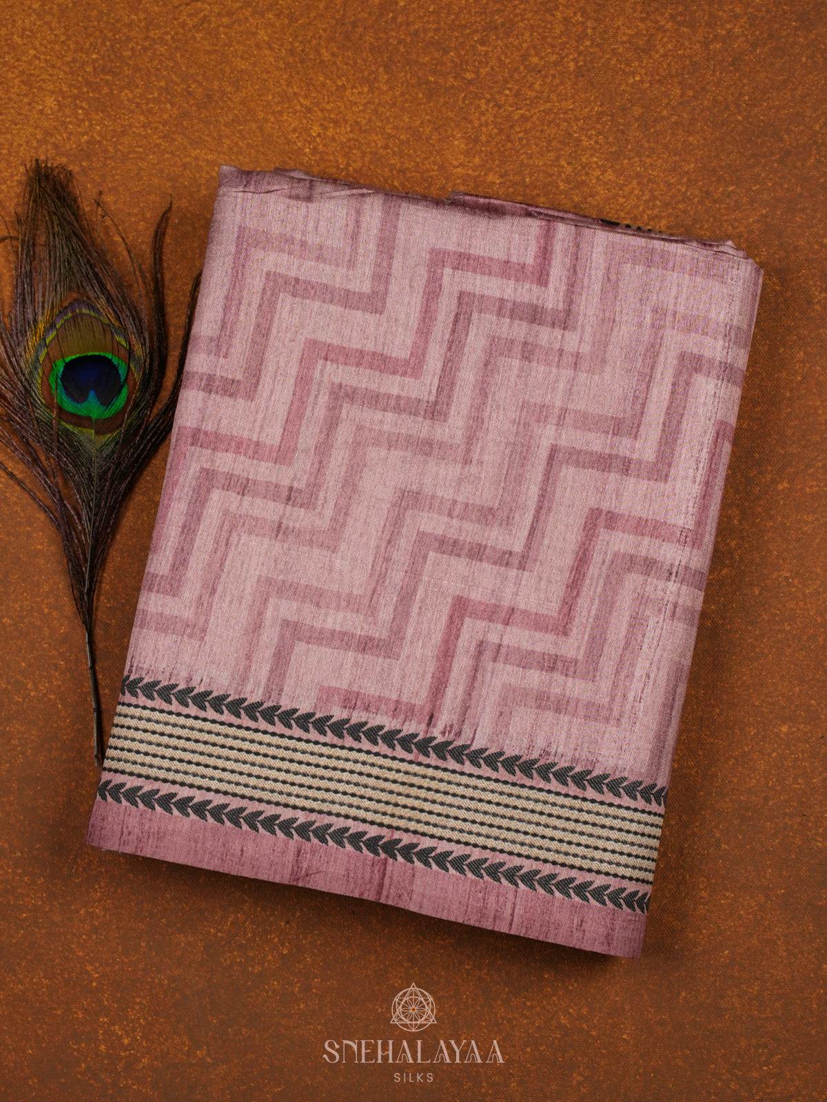 Pink Tussar Embroidery Saree
