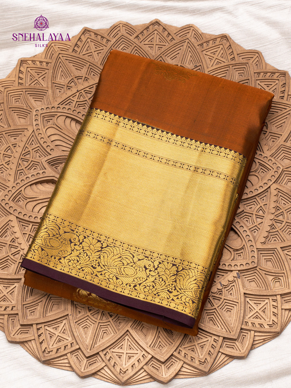 Brown Kanjivaram Silk Saree