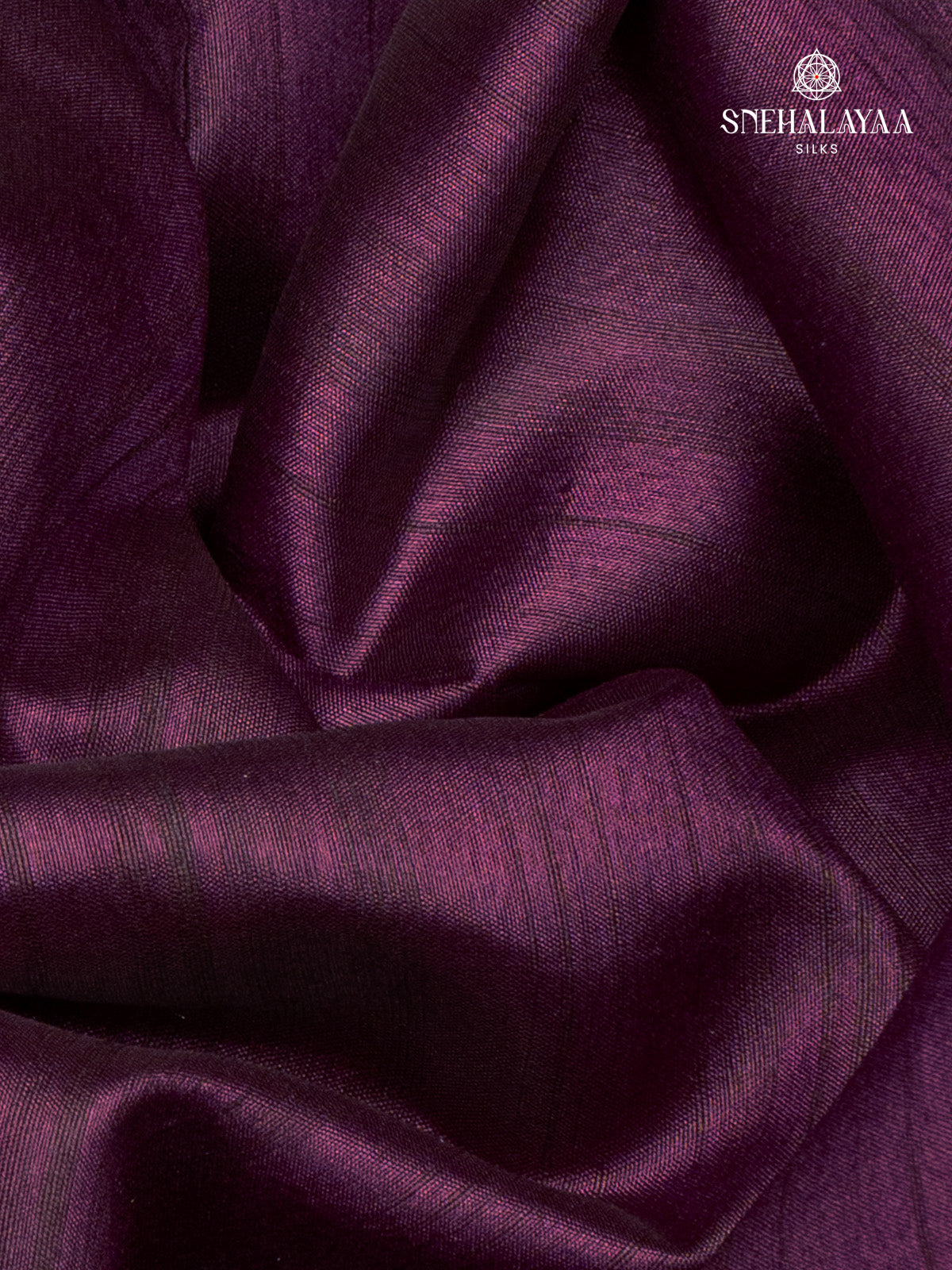 Plum Raw Silk Embroidery Saree