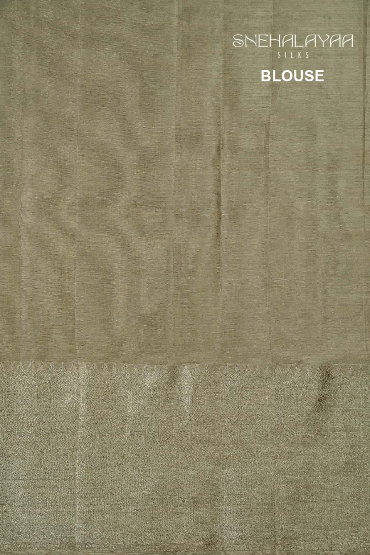 Beige Kancheevaram Tissue Silk Saree