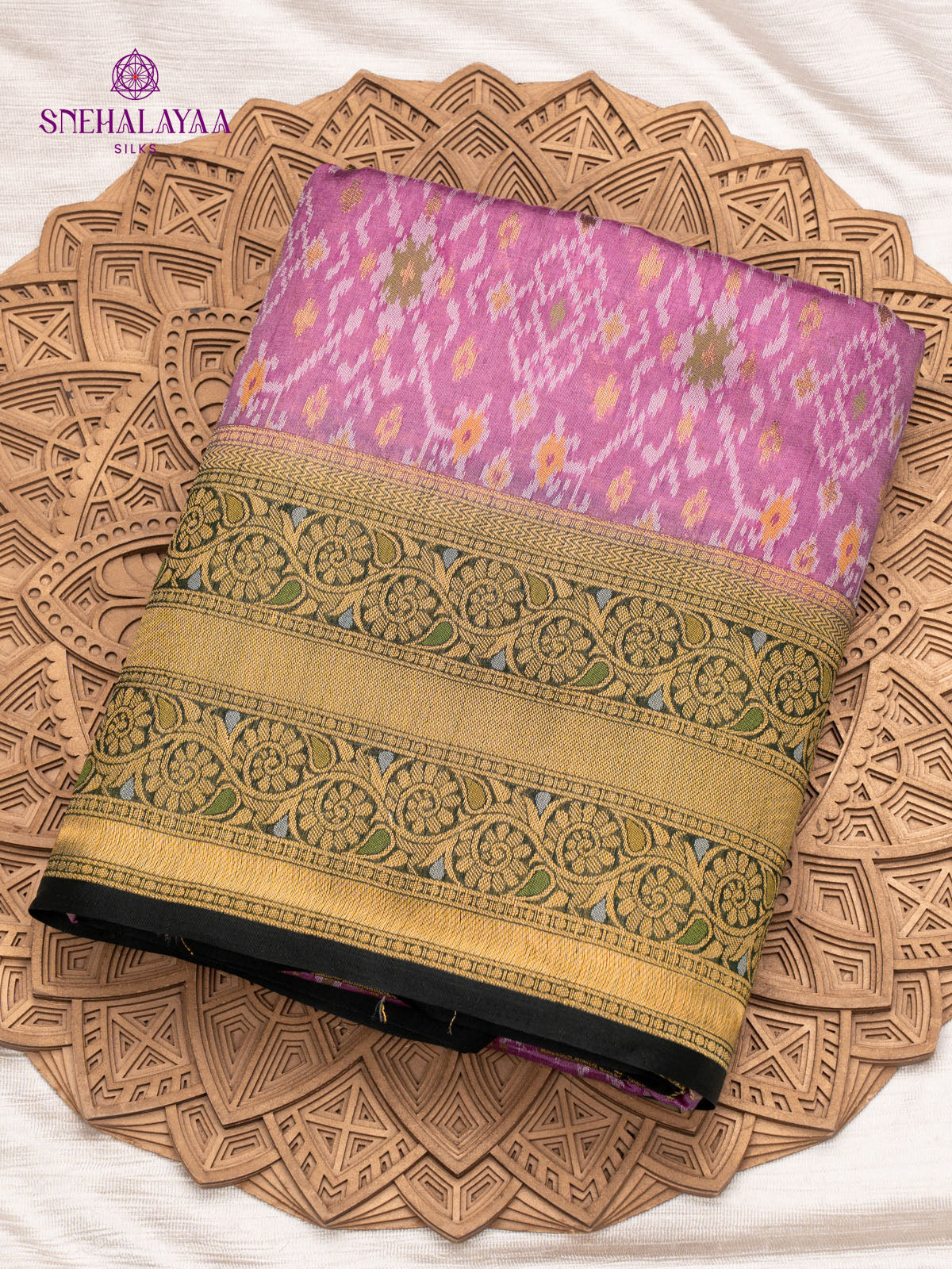 Lavender Ikat Silk Saree