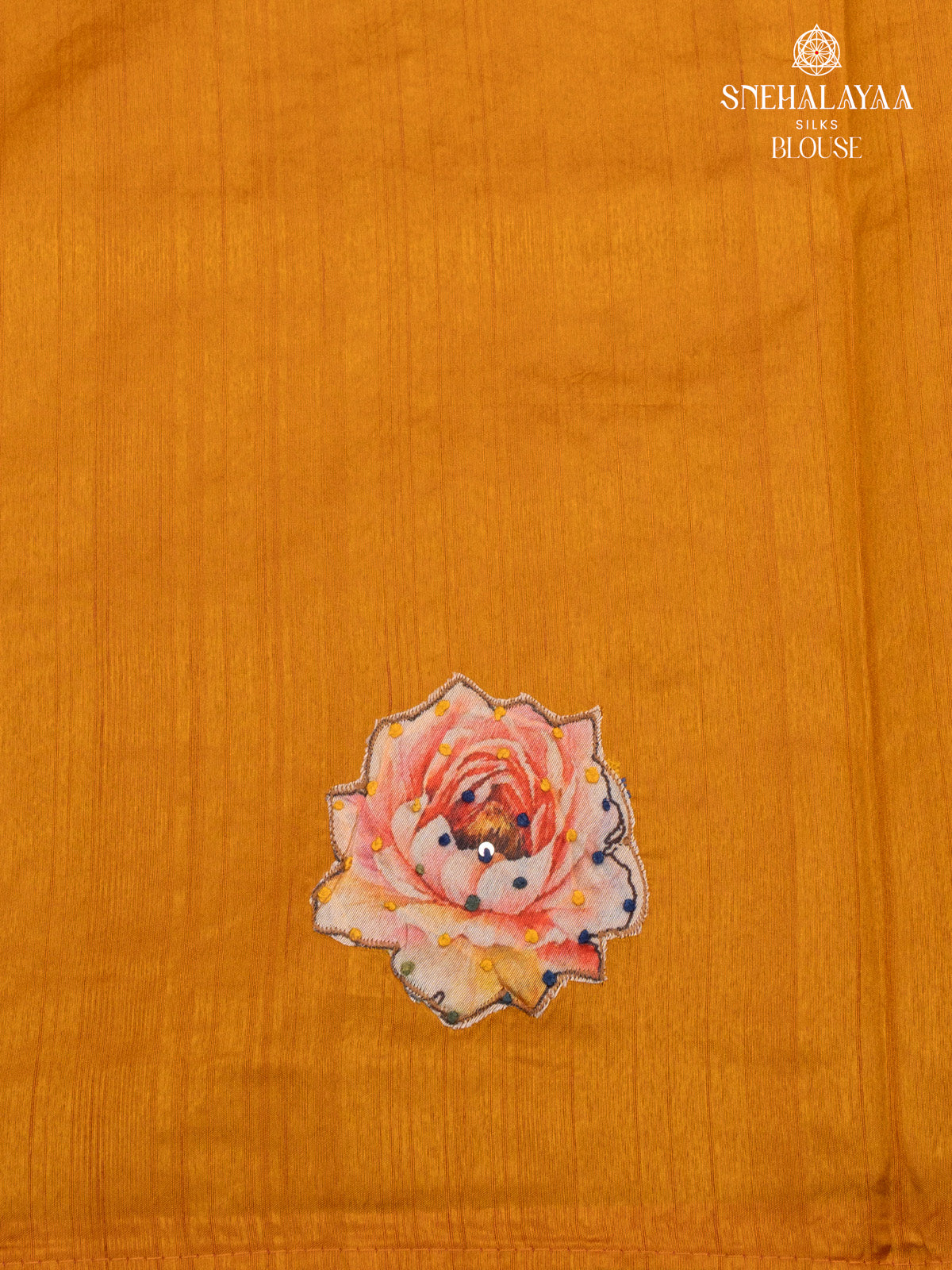 Mustard Yellow Raw Silk Embroidery Saree