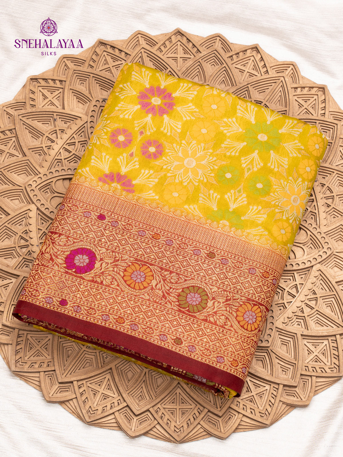 Yellow Ikat Silk Saree