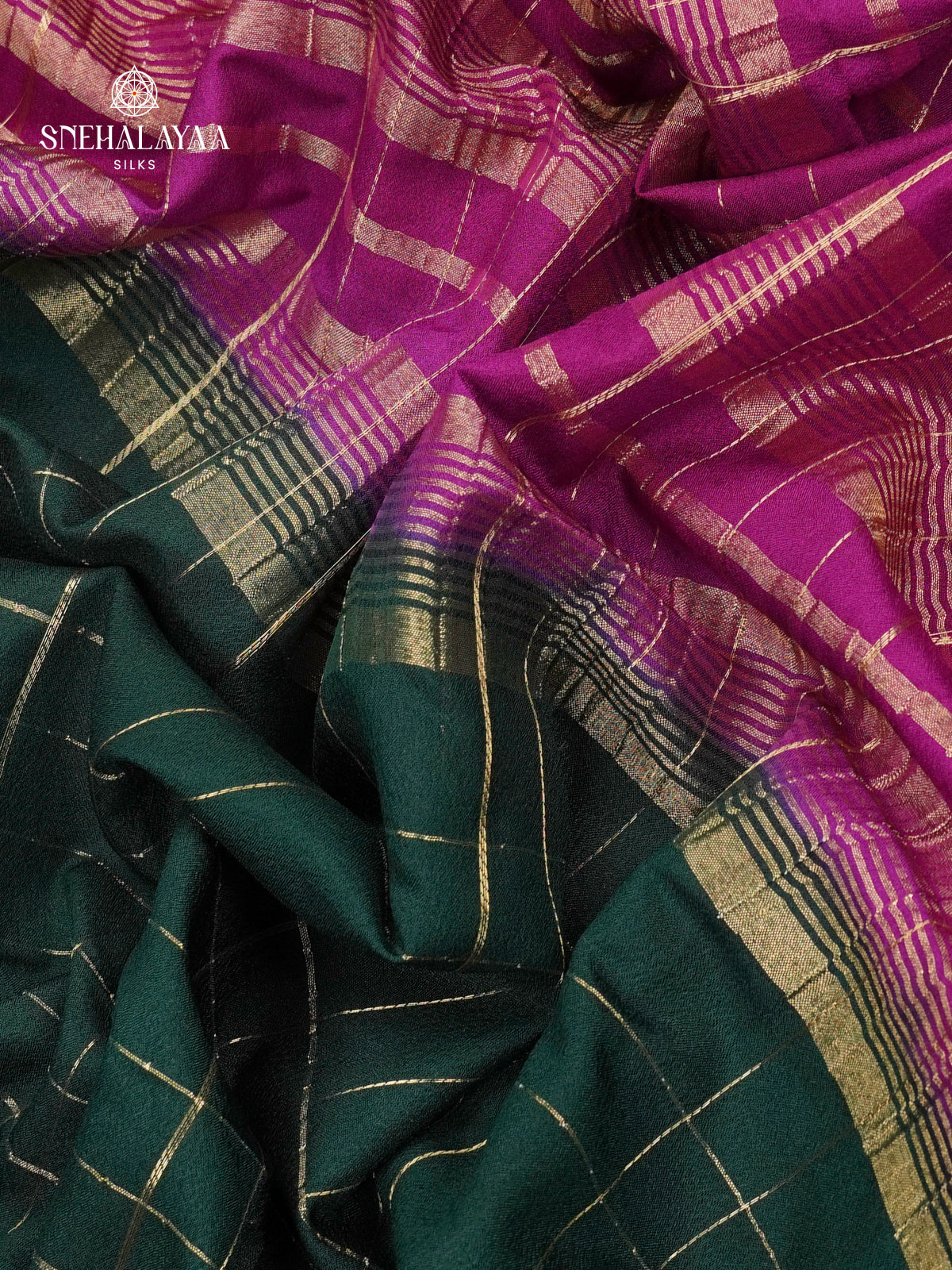 Bottle Green Mysore Silk Saree