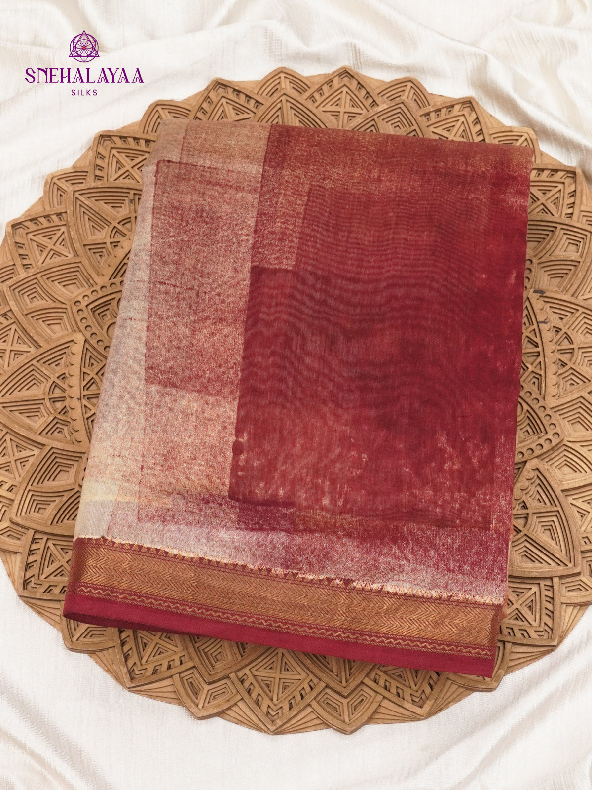 Maroon Chanderi Saree