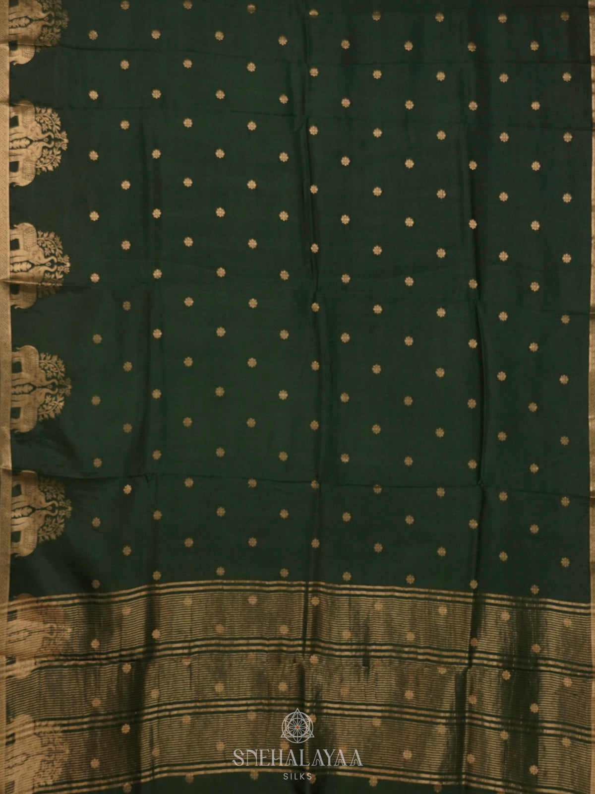 Forest Green Banaras Silk Saree