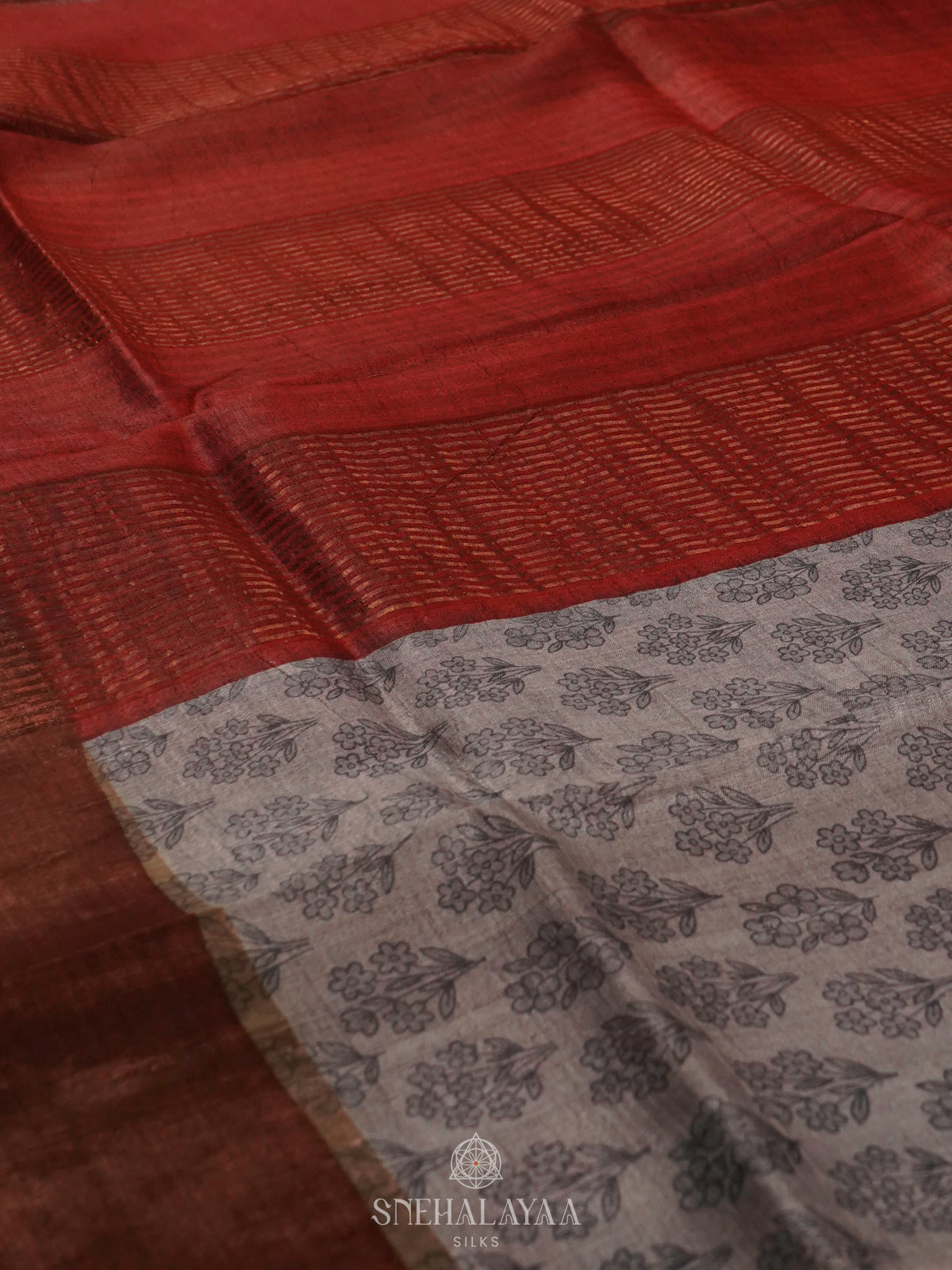 Grey Tussar Saree