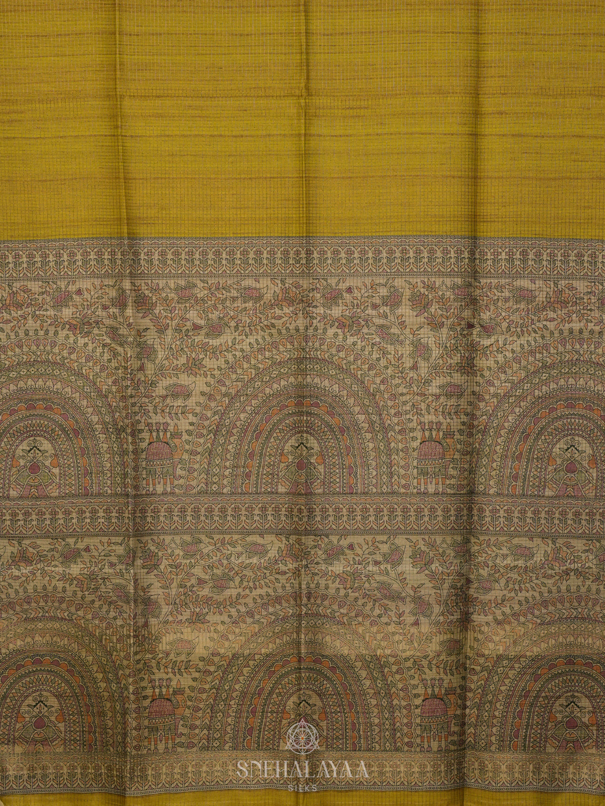 Yellow Tussar Saree