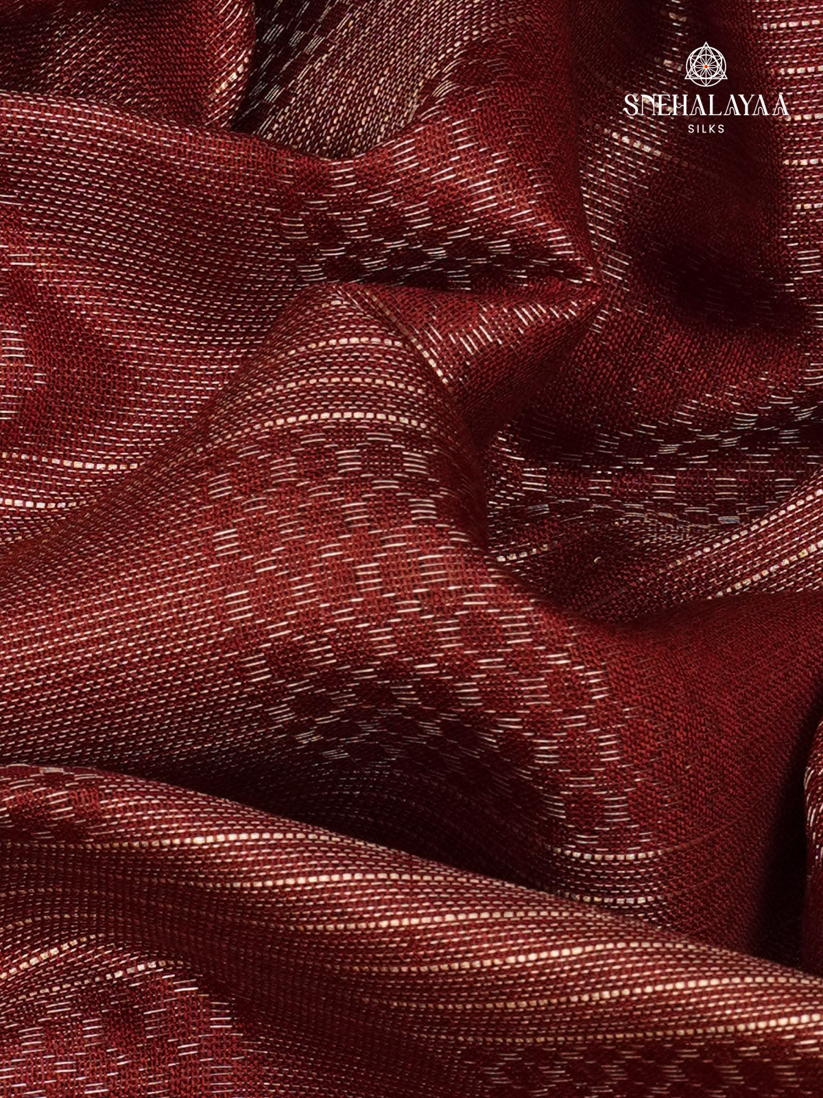 Maroon Bamboo Silk Saree
